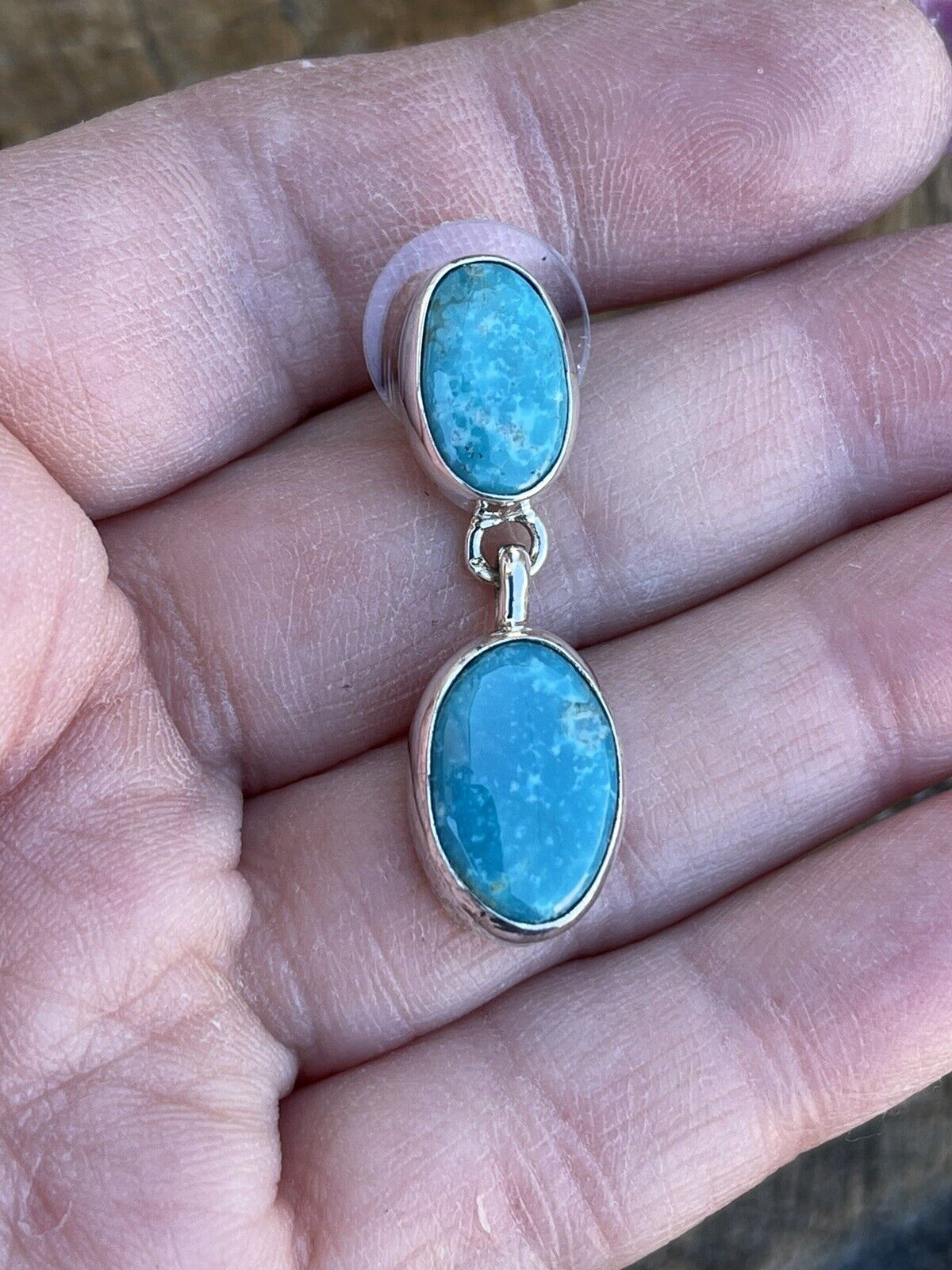 Handcrafted Sterling Silver Turquoise Dangle Earrings