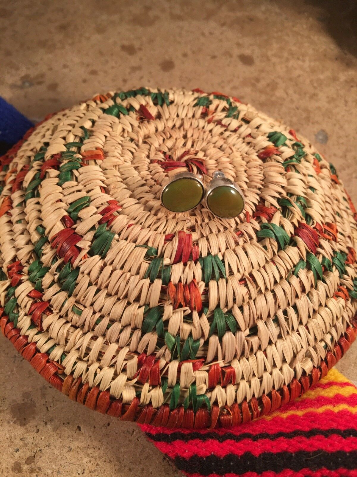 Handcrafted Turquoise and Sterling Silver Studs Signed