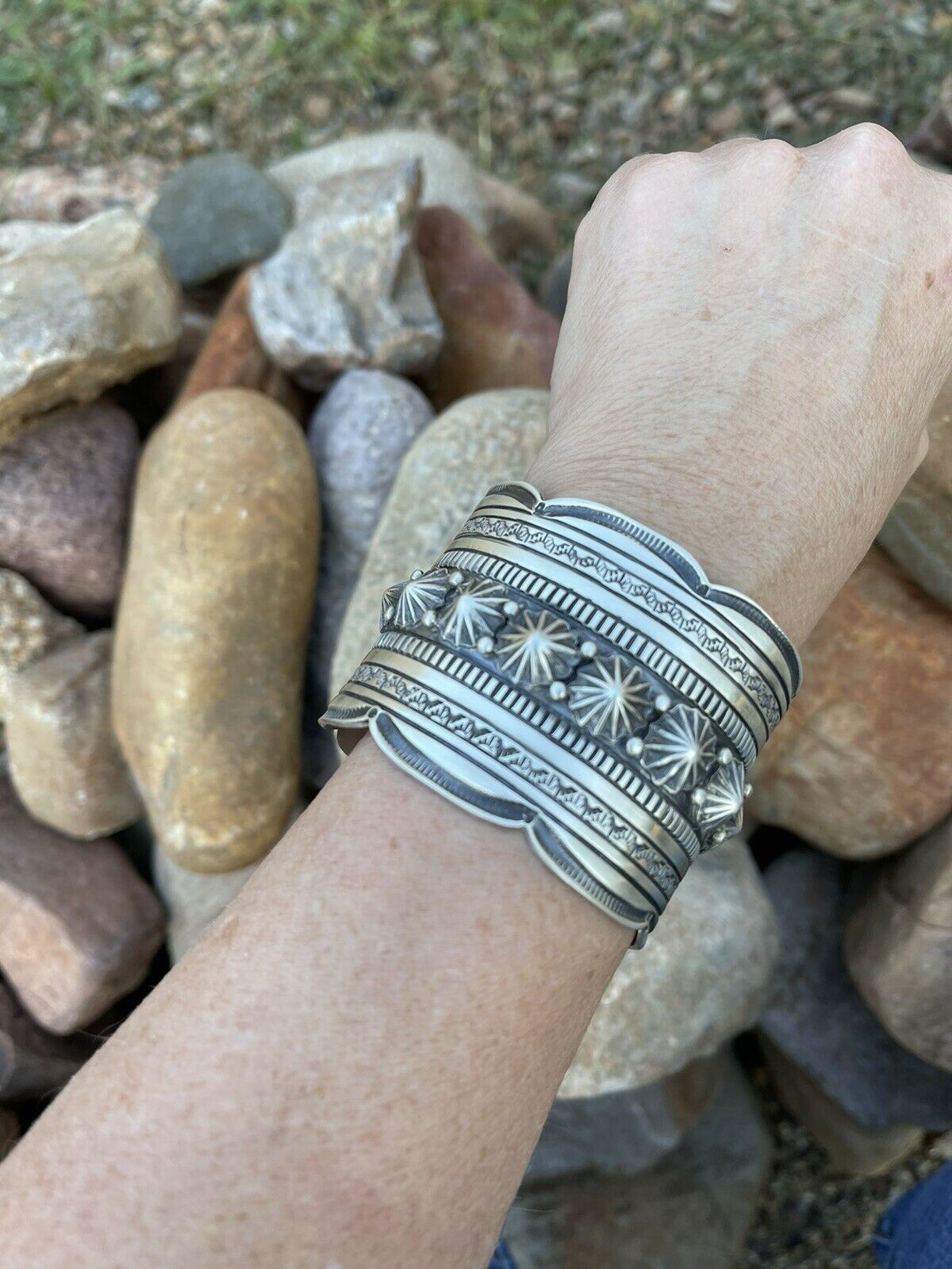Handcrafted Tribal Power Sterling Silver Cuff Bracelet