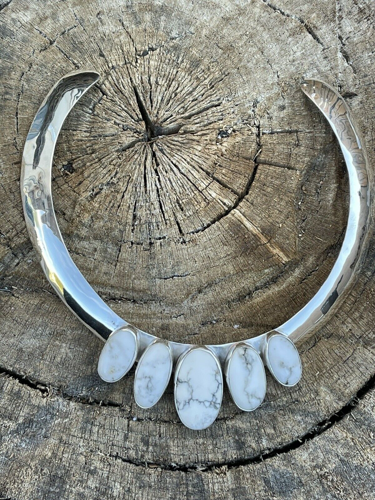 Navajo Sterling Silver & White buy Buffalo Necklace Signed