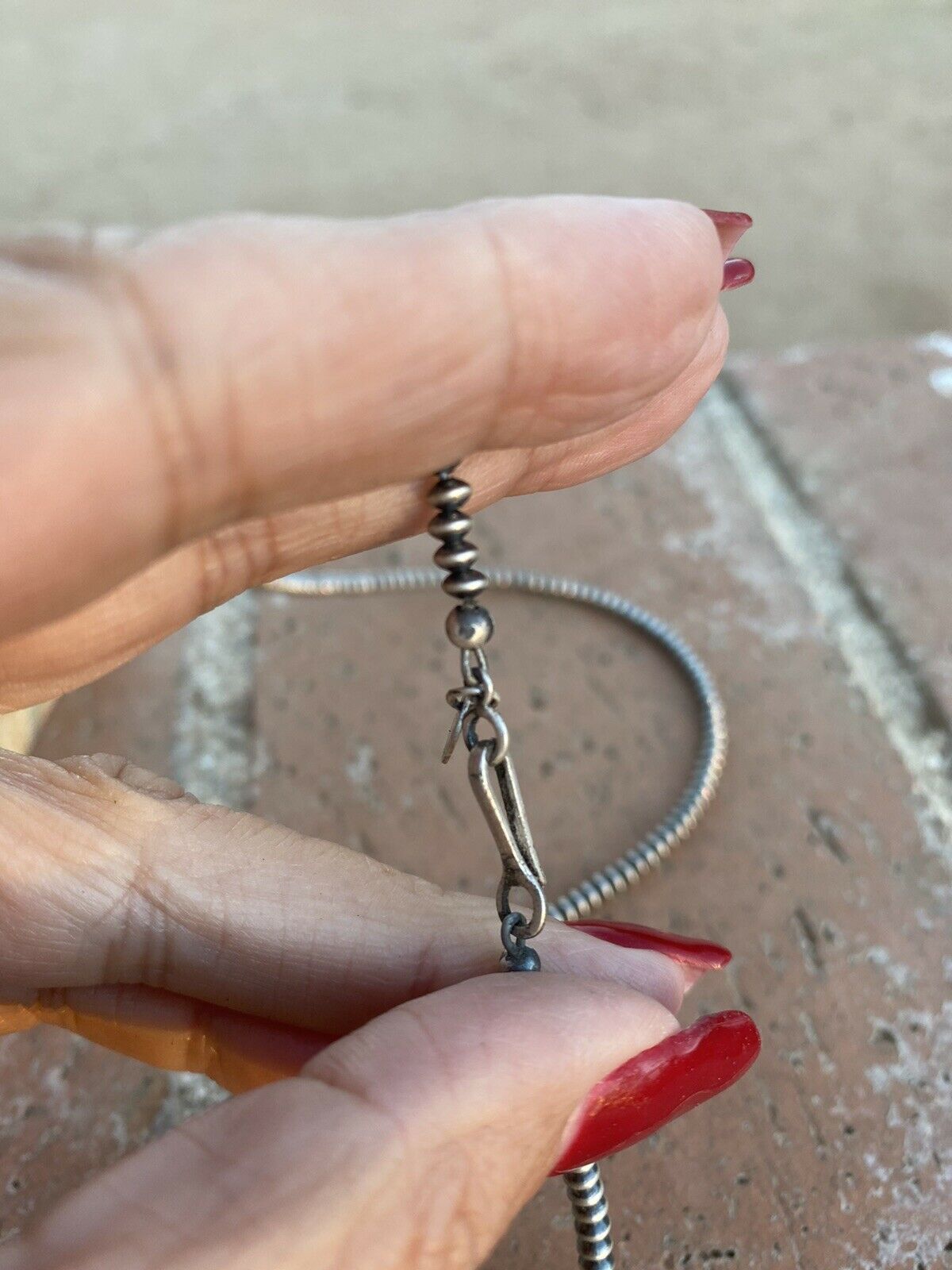 Handcrafted Sterling Silver Saucer Pearls 3mm Beaded Necklace 20 Inch