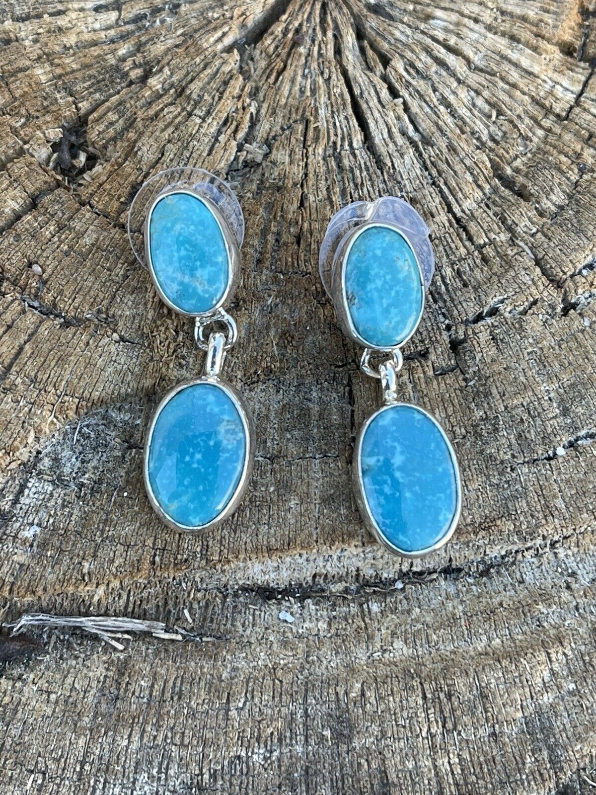 Handcrafted Sterling Silver Turquoise Dangle Earrings