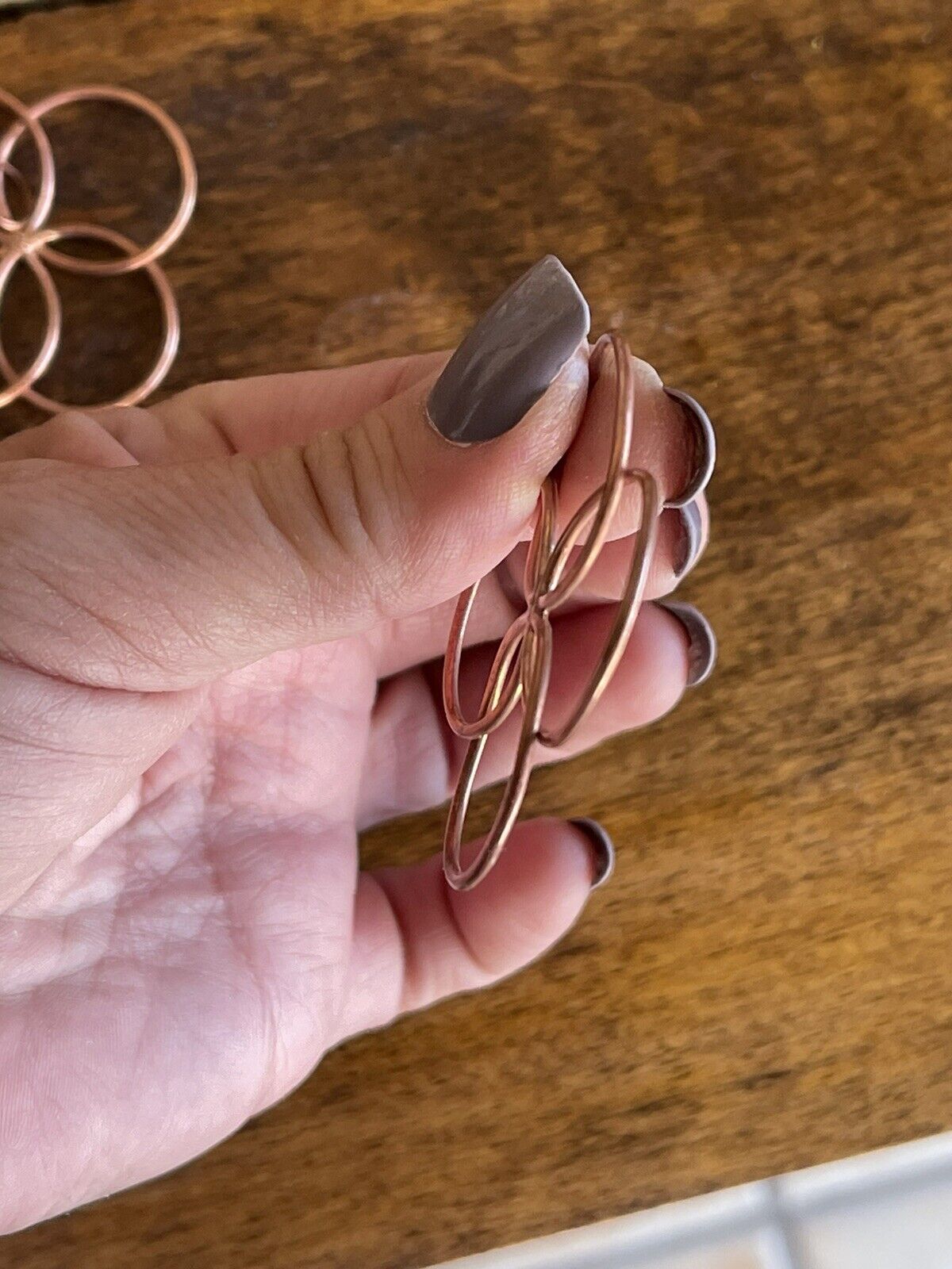 Handcrafted Copper Butterfly Twist Wire Dangle Earrings