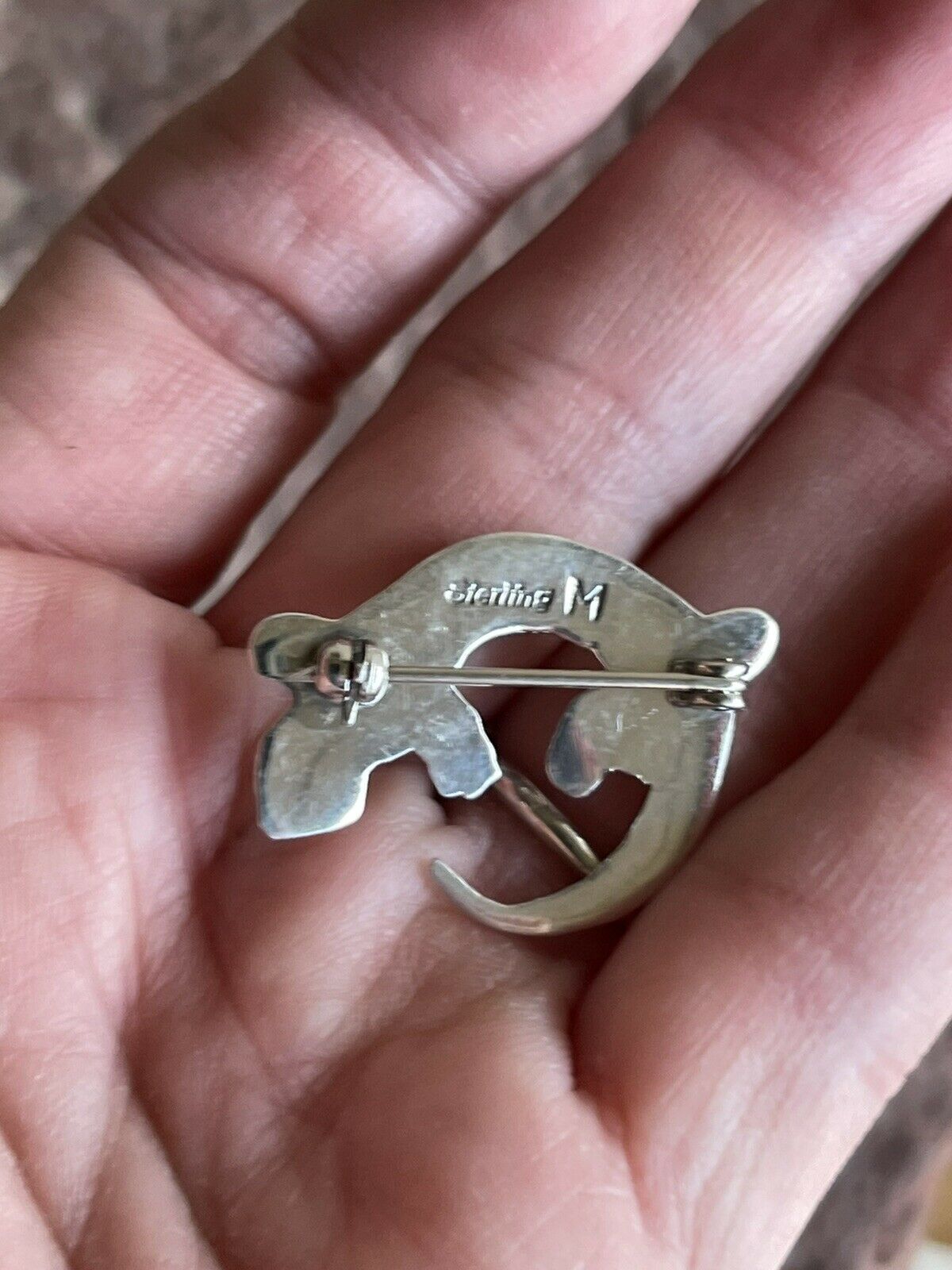 HandcraftedSterling Silver Turquoise, Onyx and Spiny Stone Lizard Pendant Pin Signed