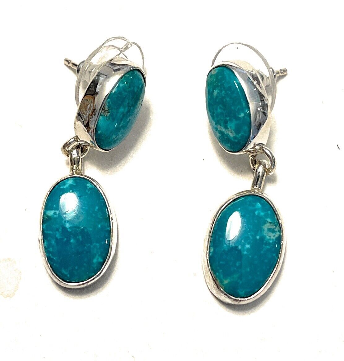 Handcrafted Sterling Silver Turquoise Dangle Earrings