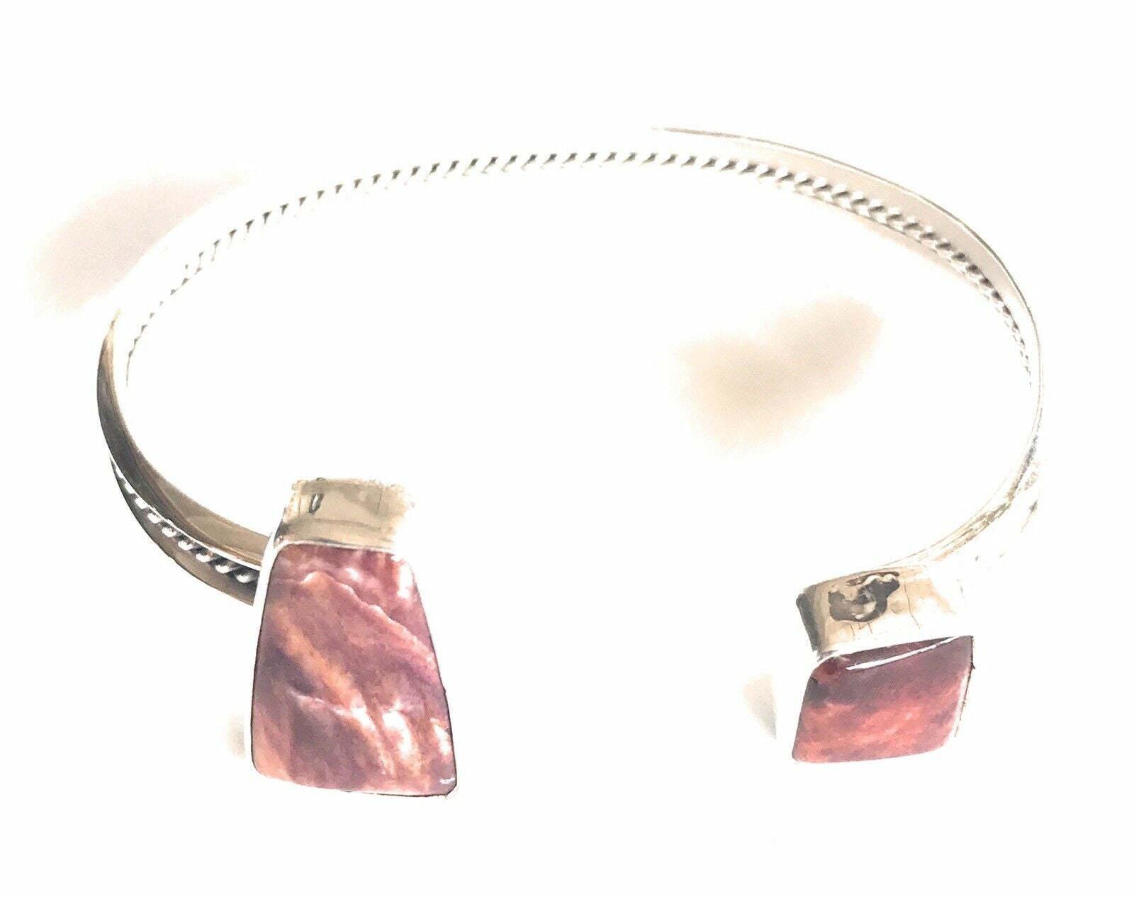 Handcrafted Floating Spiny Oyster Sterling Silver Cuff Bracelet Stamped