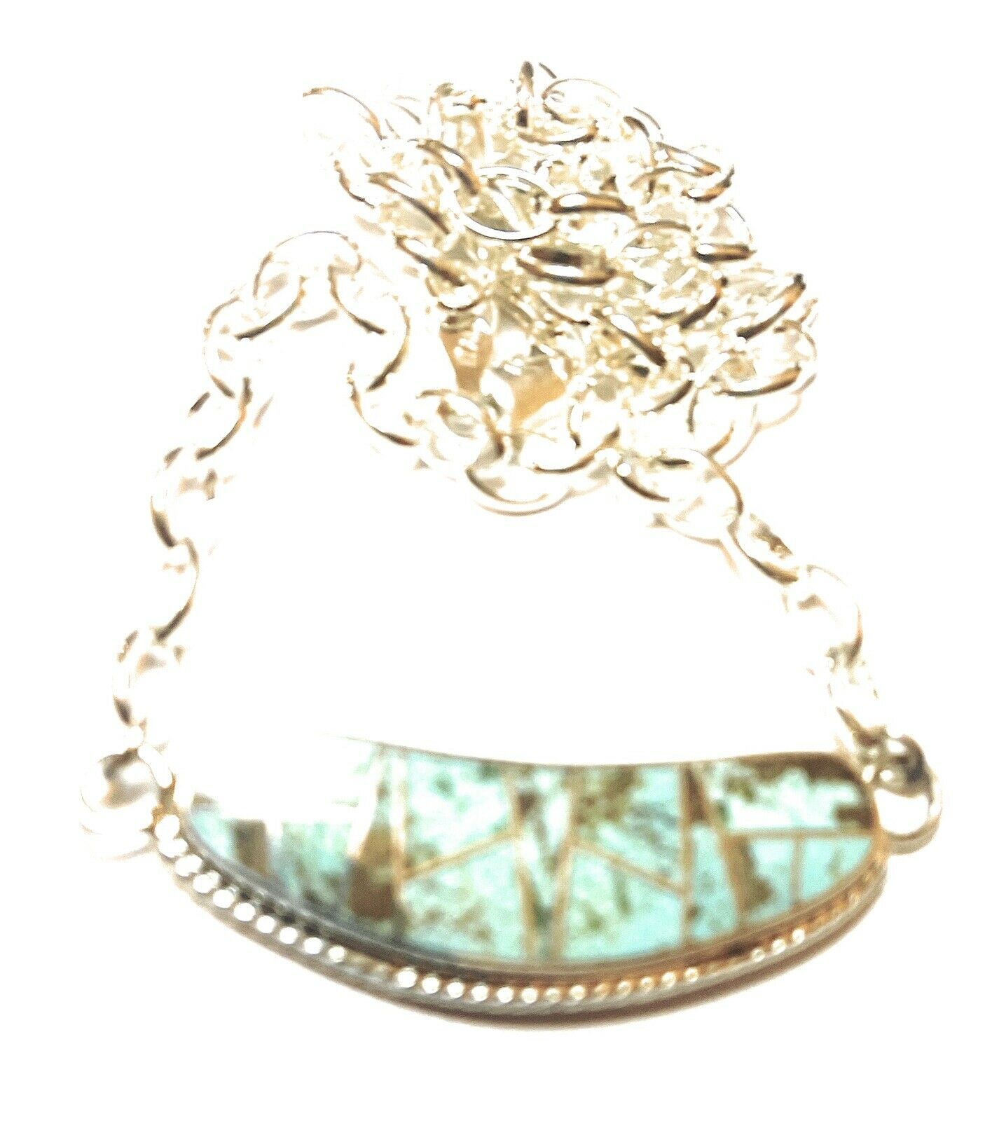 Handcrafted Sterling Silver & Turquoise Inlay Sleek Pendant Necklace