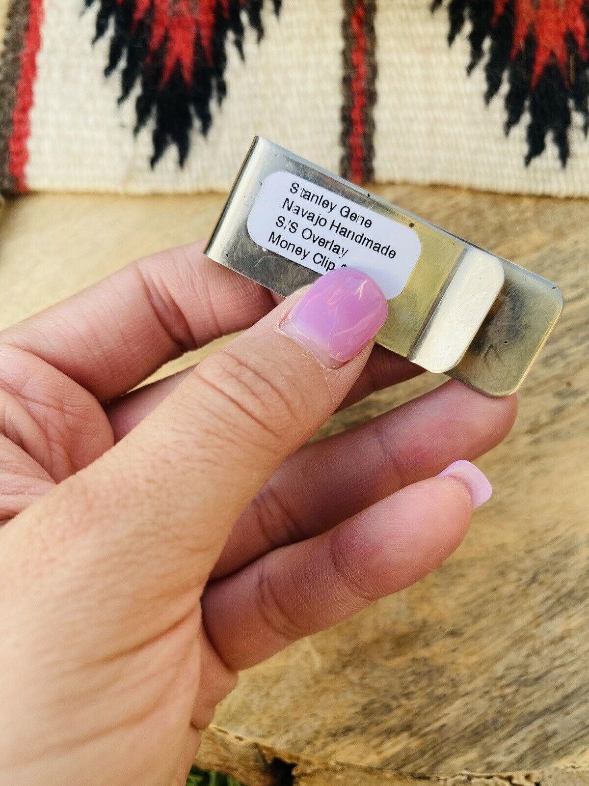 Hands Kokopelli Dancer Sterling Silver Overlaid Money Clip