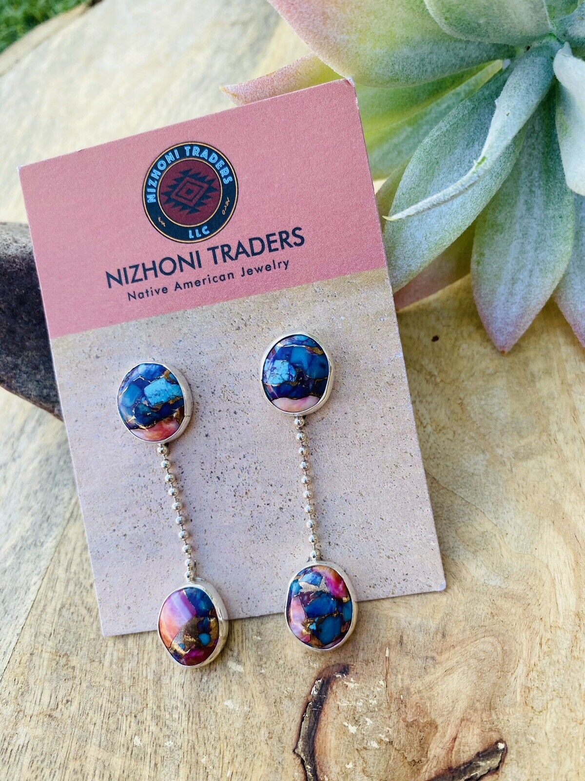 Handcrafted Pink Dream Mohave & Sterling Silver Dangle Earrings