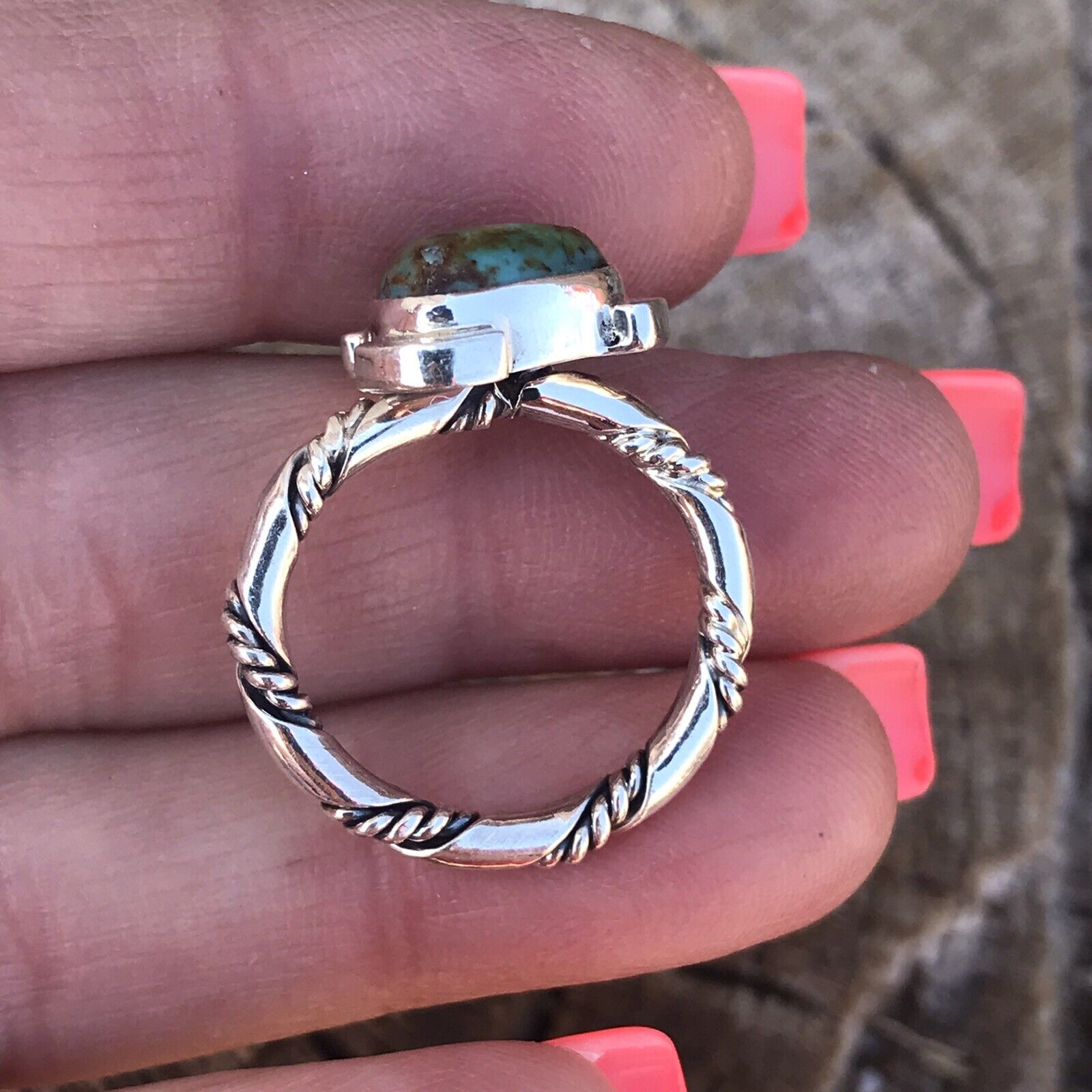 Handcrafted Sterling Silver Turquoise Triangle Ring