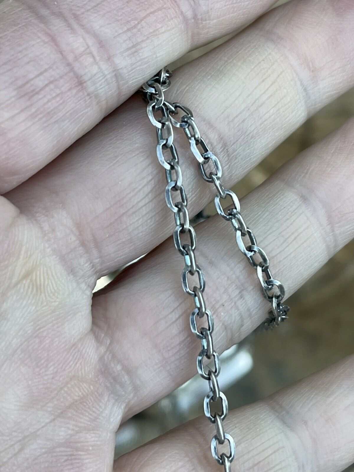 Navajo Sterling Silver Spiny Drop Necklace By Wydell Billie