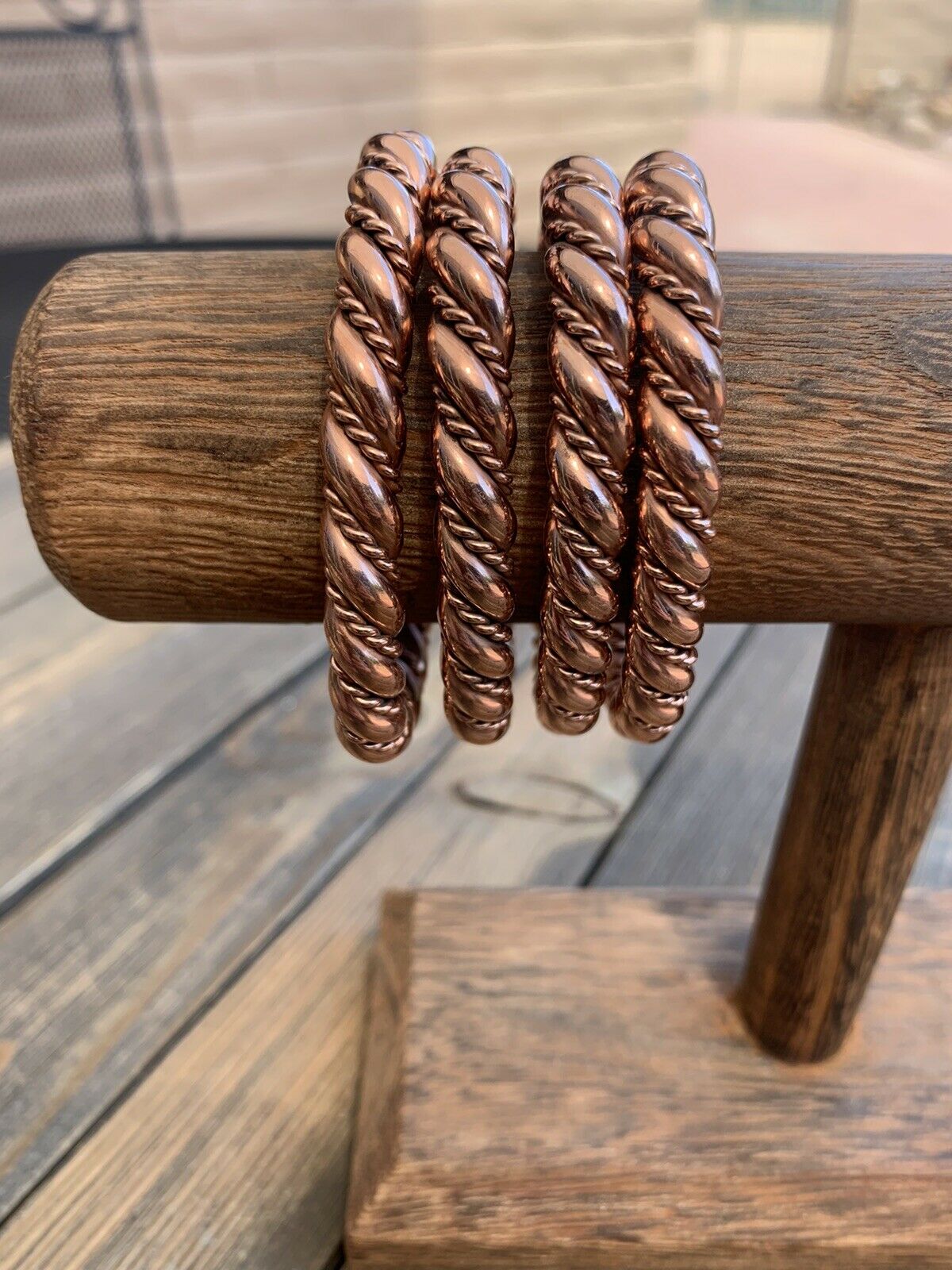 Handcrafted Copper Hand Twisted Bracelet Cuff