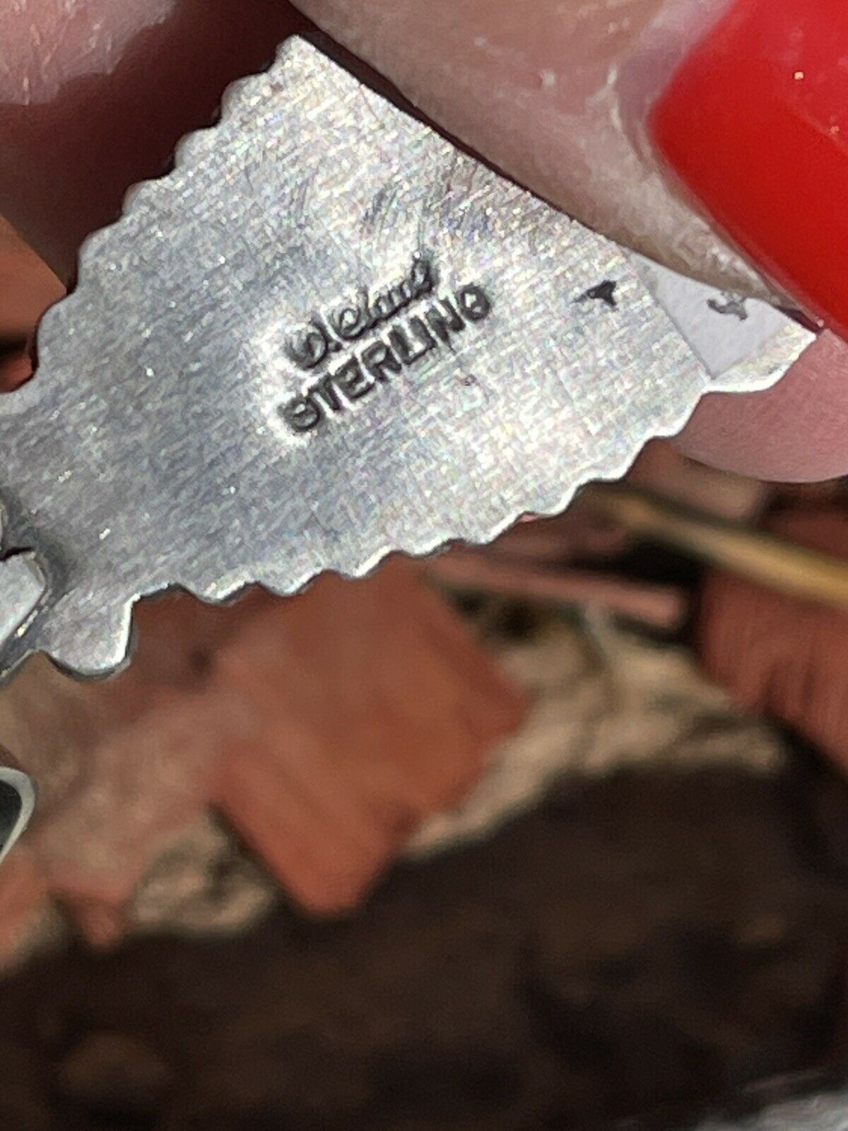 Handcrafted Sterling Kingman Web Turquoise & Red Coral Taos Pendant Danny Clark