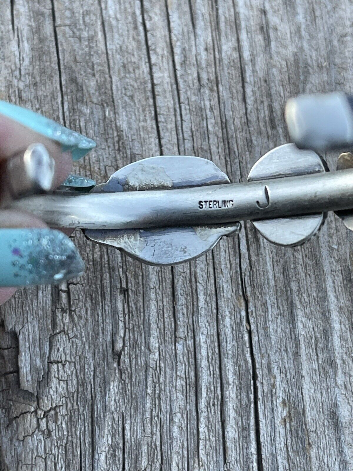 Navajo Sterling Sonoran Gold & Golden Hills Turquoise Cuff Bracelet Signed /