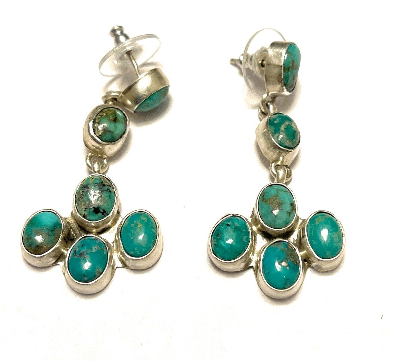 Handcrafted Sterling Silver Royston Turquoise Dangle Earrings