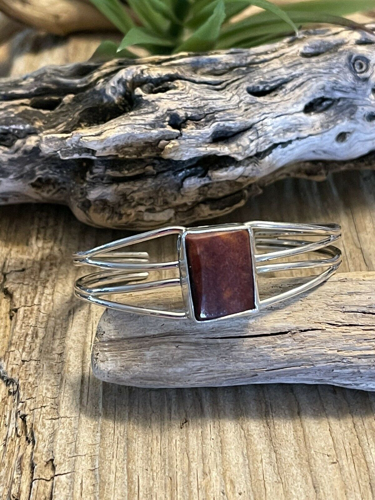 Handcrafted Spiny Sterling Silver Bracelet Loop Cuff Stamped Begay