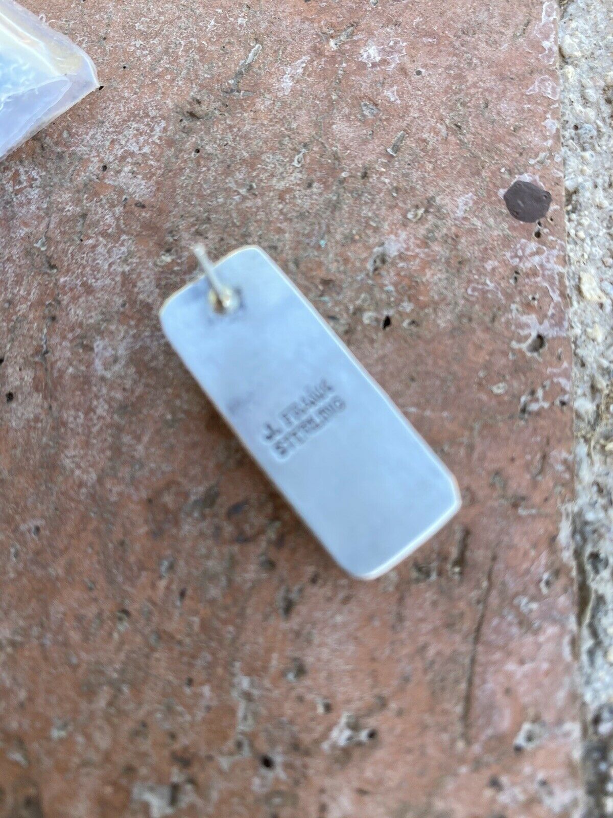 Handcrafted Sterling & Turquoise Rectangle Post Earrings Signed