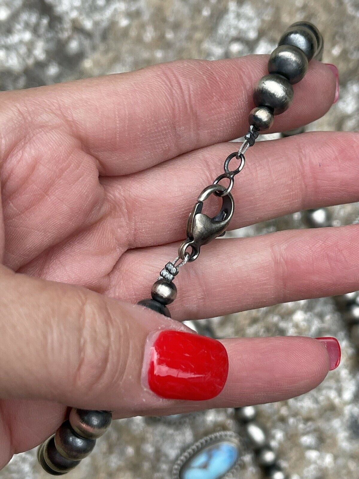 Handcrafted Stunning Golden Hill Turquoise Necklace By Kee J Signed