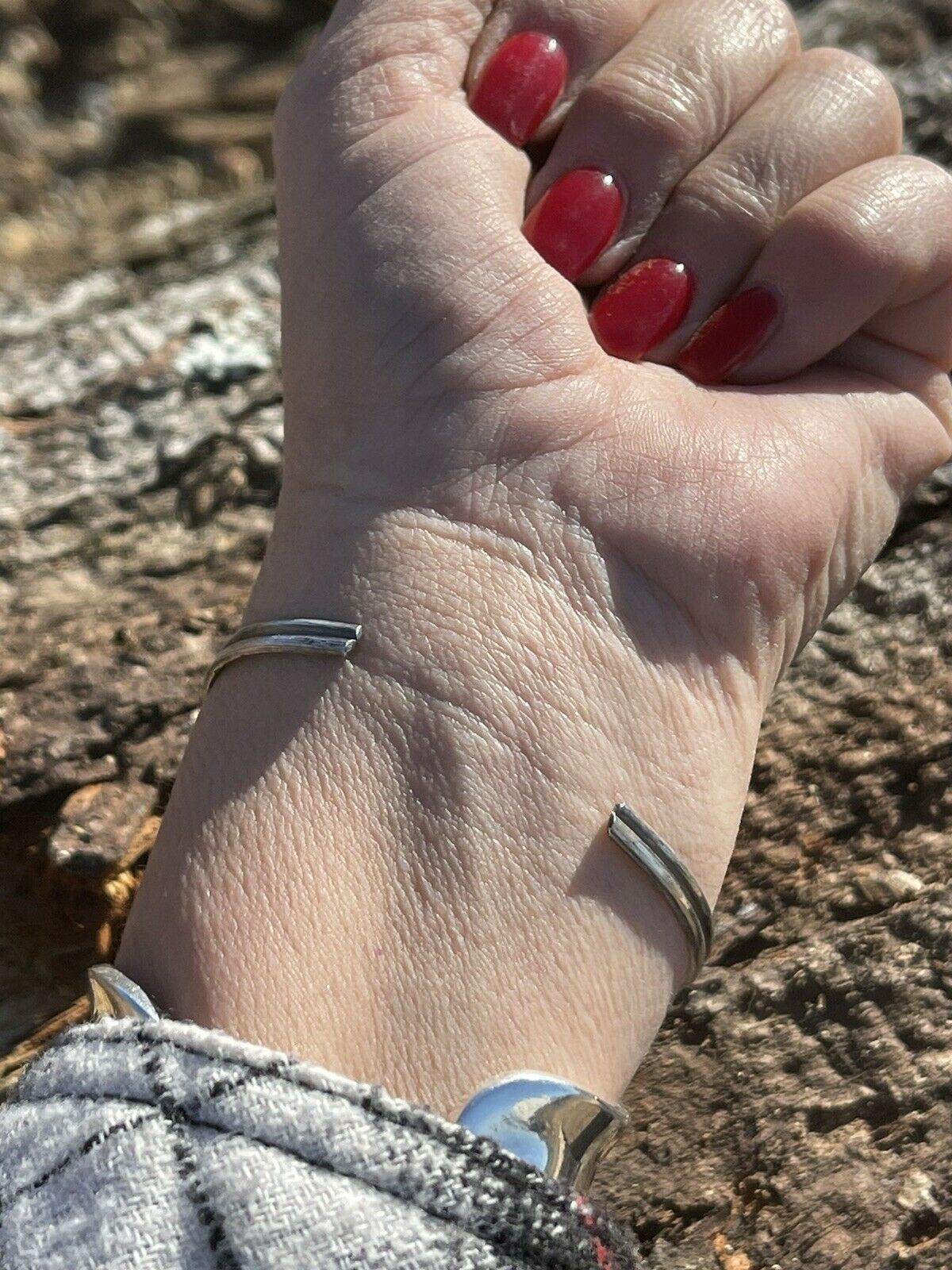 Handcrafted Sterling Silver & Number 8 Turquoise Signed Cuff Signed S.Cooke