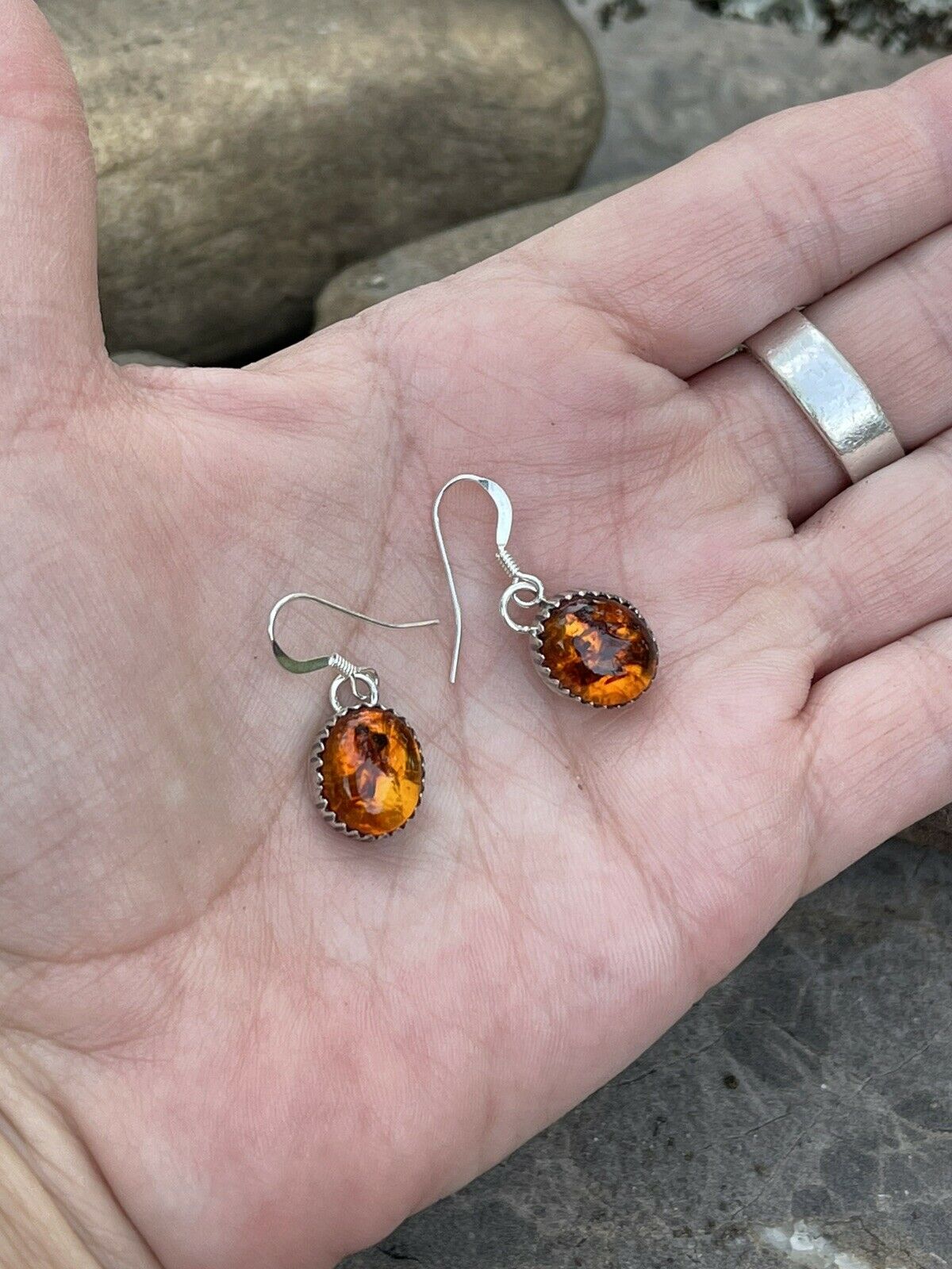 Handcrafted Topaz and Sterling Silver Dangle 1 “ Earrings