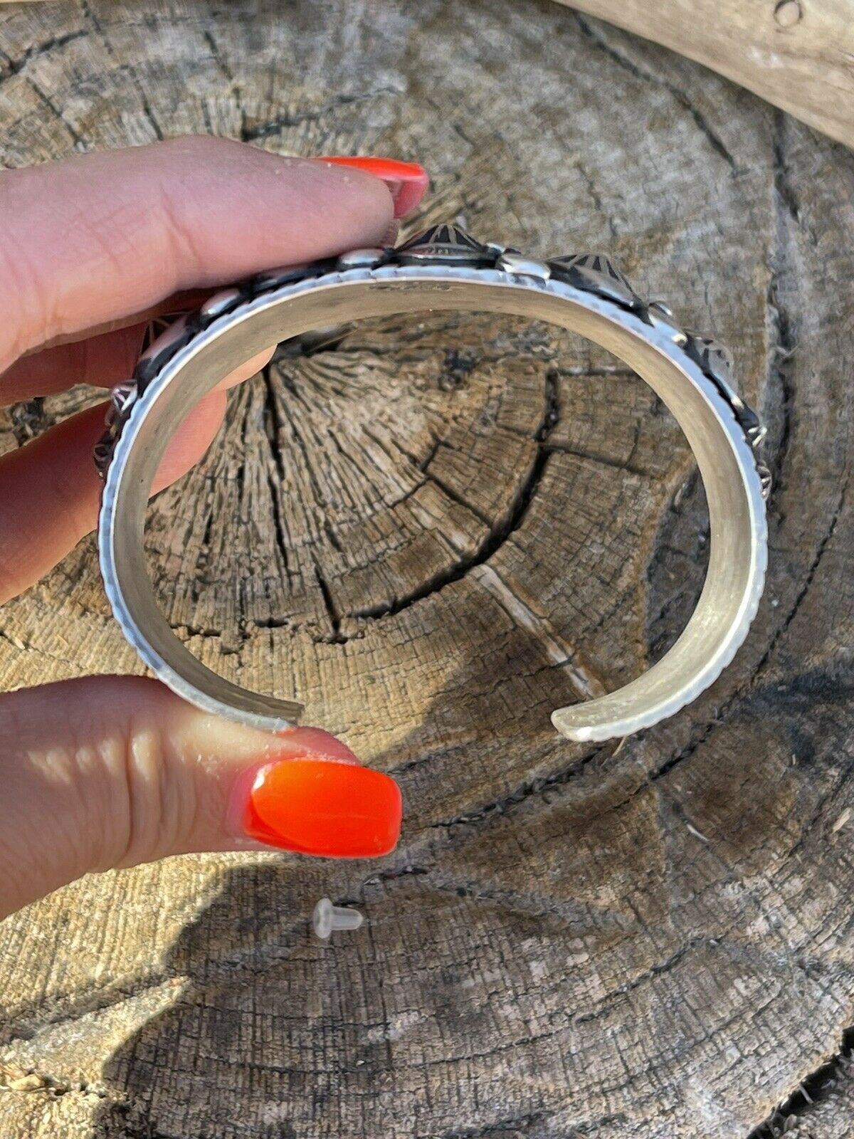 Handcrafted Becenti Southwest Sterling Silver Concho Cuff Bracelet