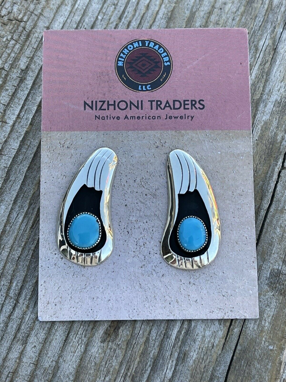 Handcrafted Turquoise And Sterling Silver Shadow Box Post Earrings