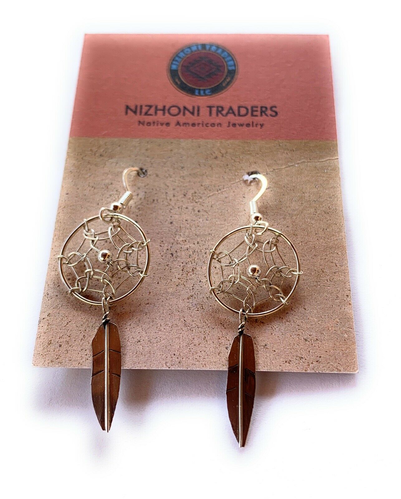 Handcrafted Sterling Silver Dream Catcher, Feather Dangle Earrings
