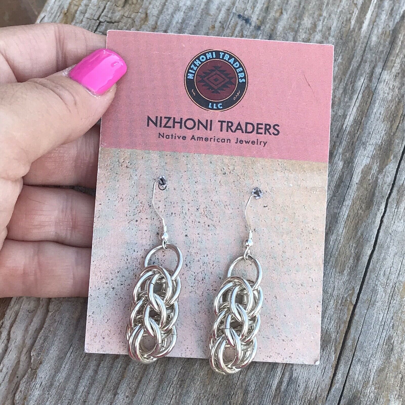Handcrafted Sterling Silver Chain Link Dangle Earrings