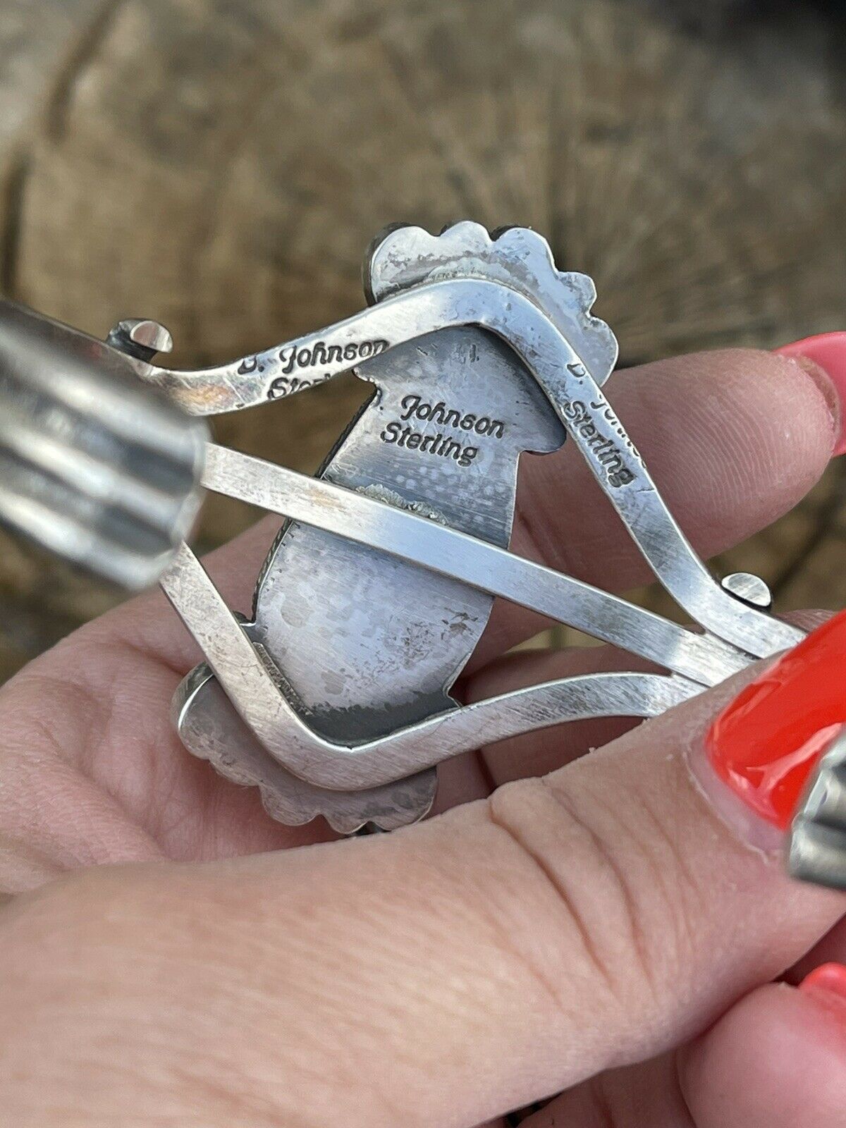 Handcrafted Sterling Silver Kingman Web Turquoise & Red Coral Taos Bracelet Cuff by Bobby Johnson /