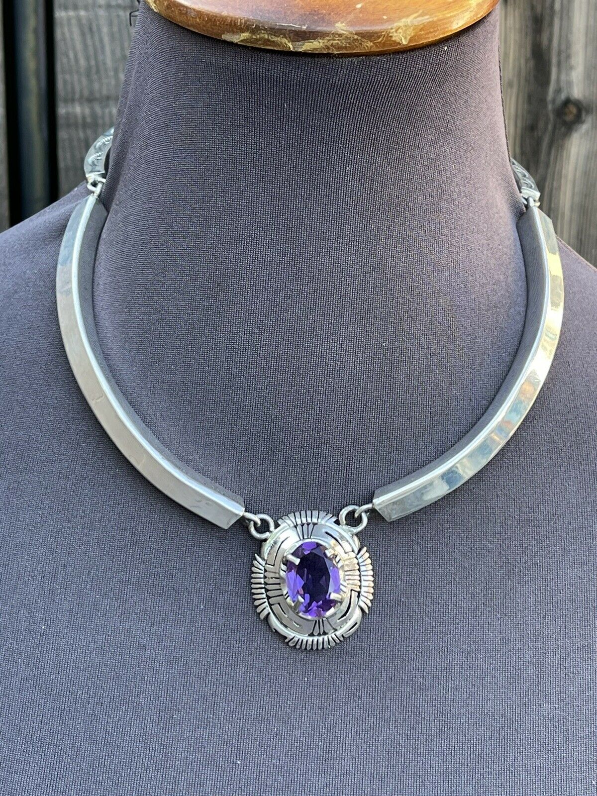 Handcrafted Vintage Amethyst & Sterling Silver Necklace and Earrings Set
