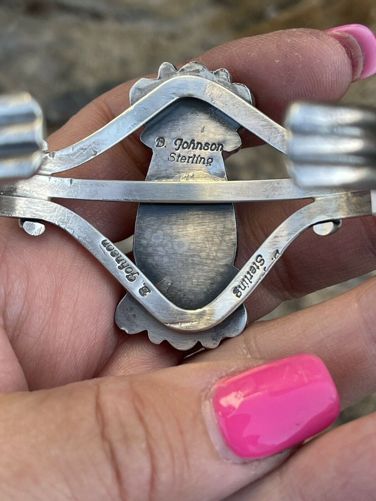 Navajo Sterling Kingman Web Turquoise & Red Coral Taos Bracelet Cuff by Bobby Johnson /