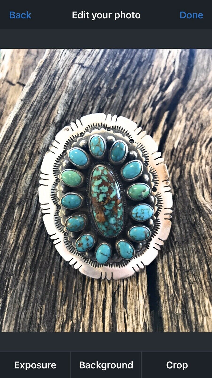 Handcrafted Cluster Multi Turquoise & Sterling Silver Ring Size 6