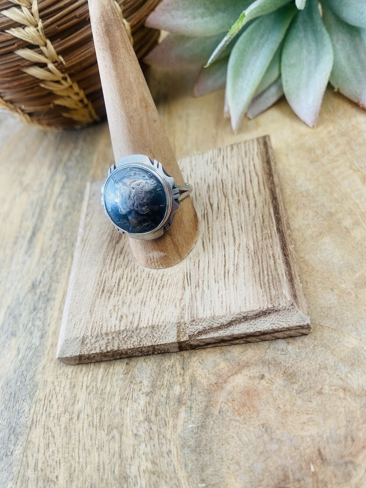 Handcrafted Sterling Silver Liberty Dime Ring