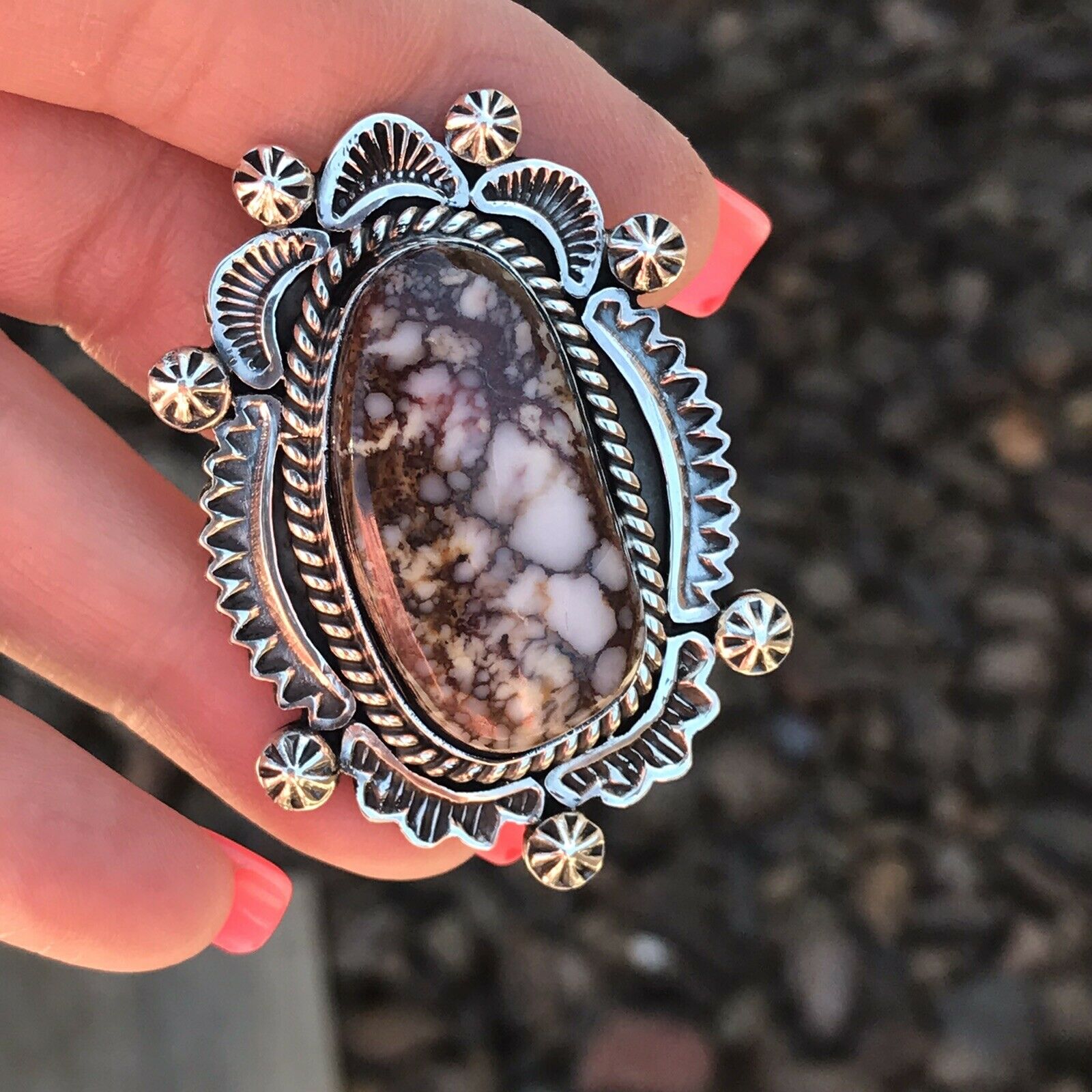 Handcrafted Sterling Silver Wild Horse Ring Sz 5.5