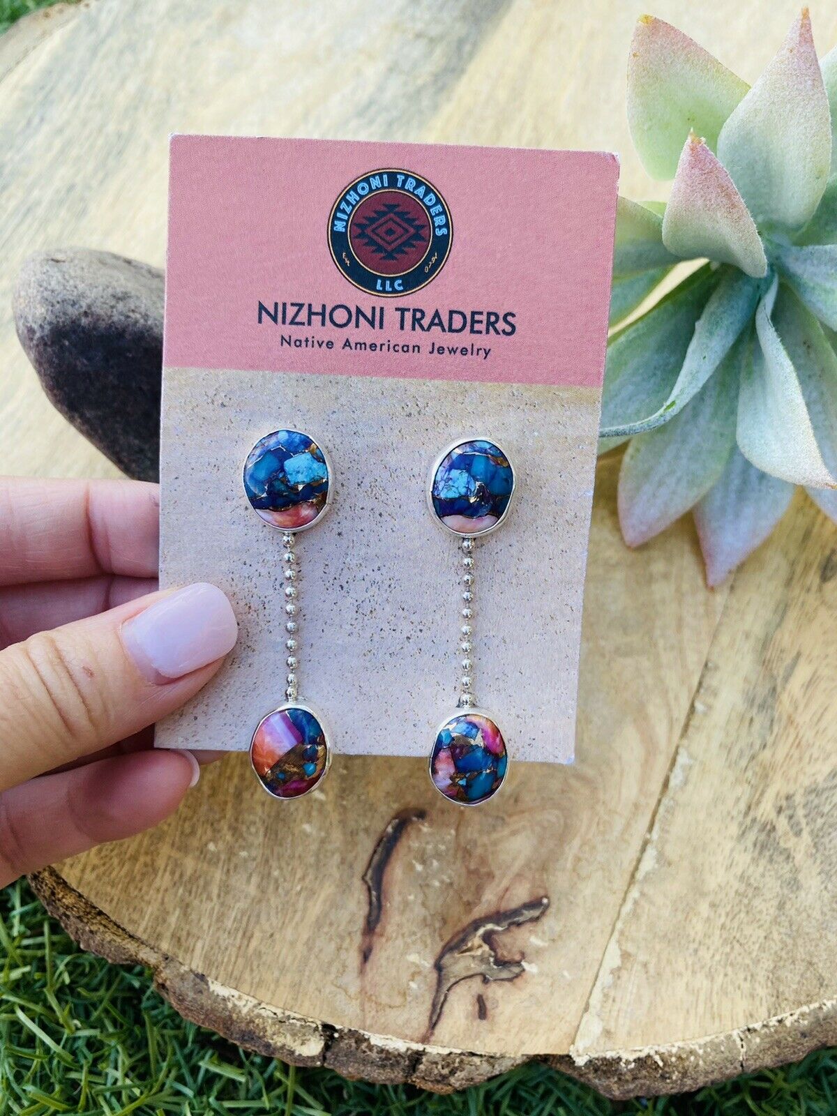 Handcrafted Pink Dream Mohave & Sterling Silver Dangle Earrings