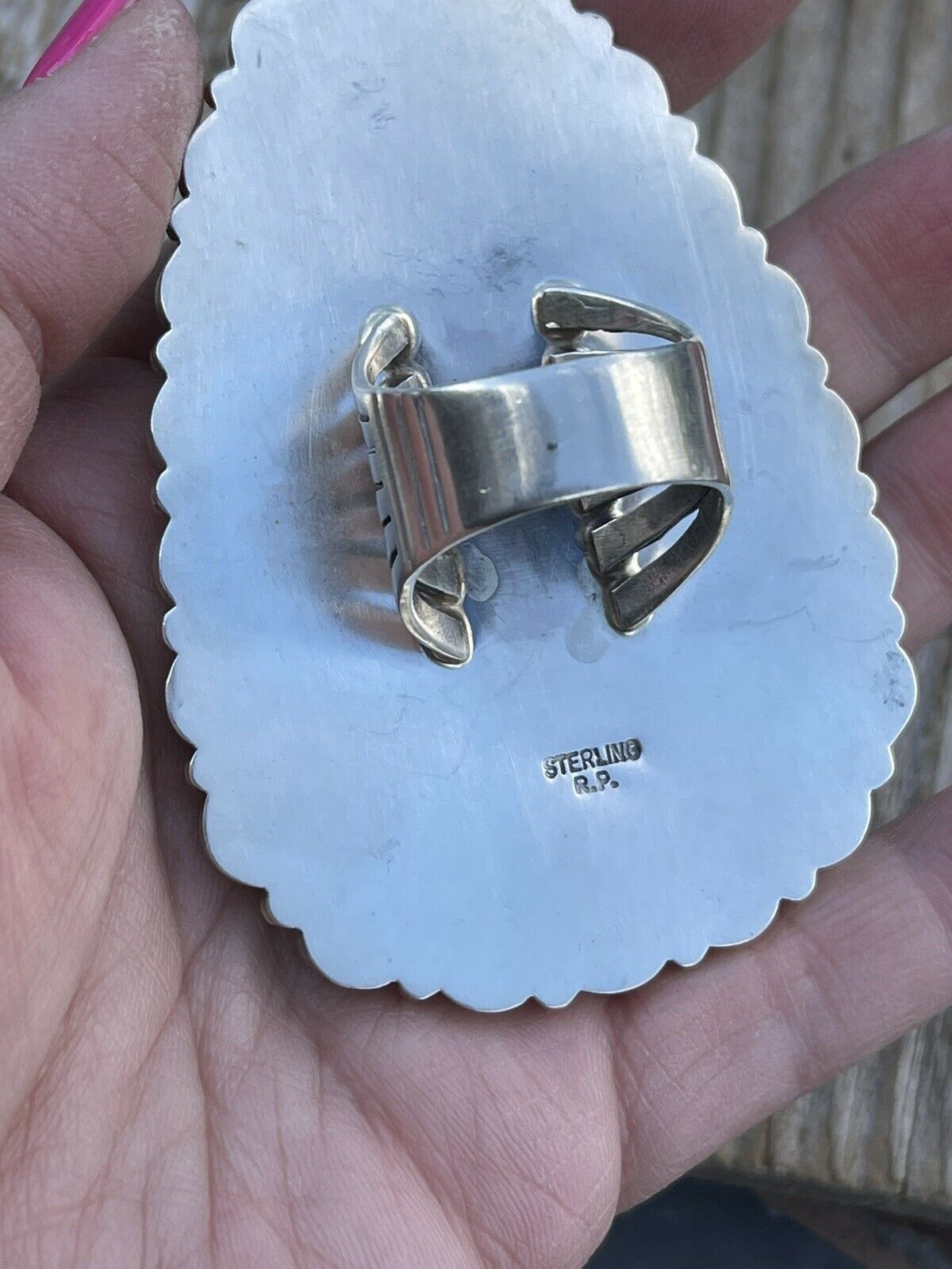 Handcrafted Sterling Bumblebee and Turquoise Stone Ring Sz 9.5