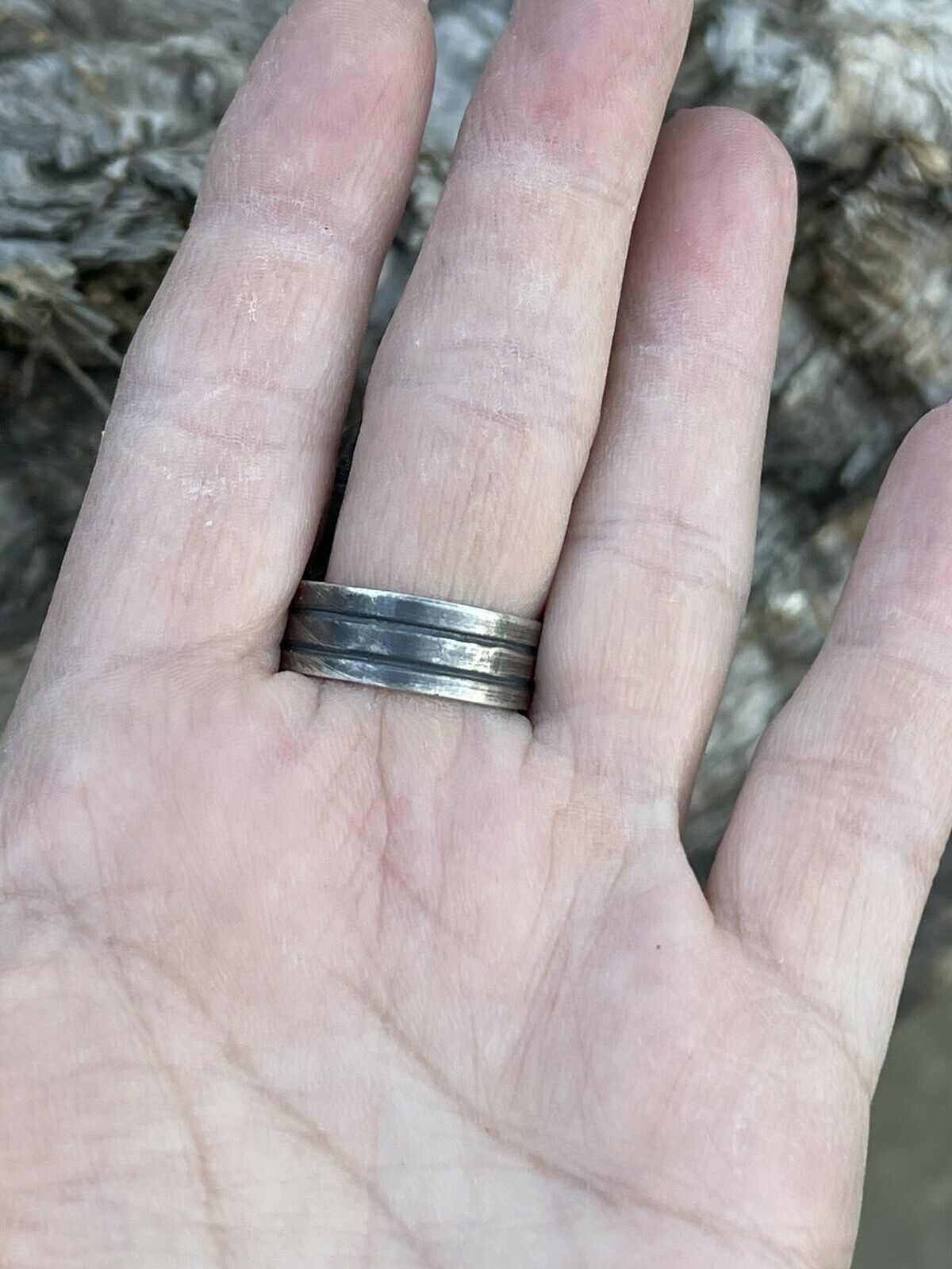 Handcrafted Sterling Silver Turquoise Nouveau Statement Ring Sz 8