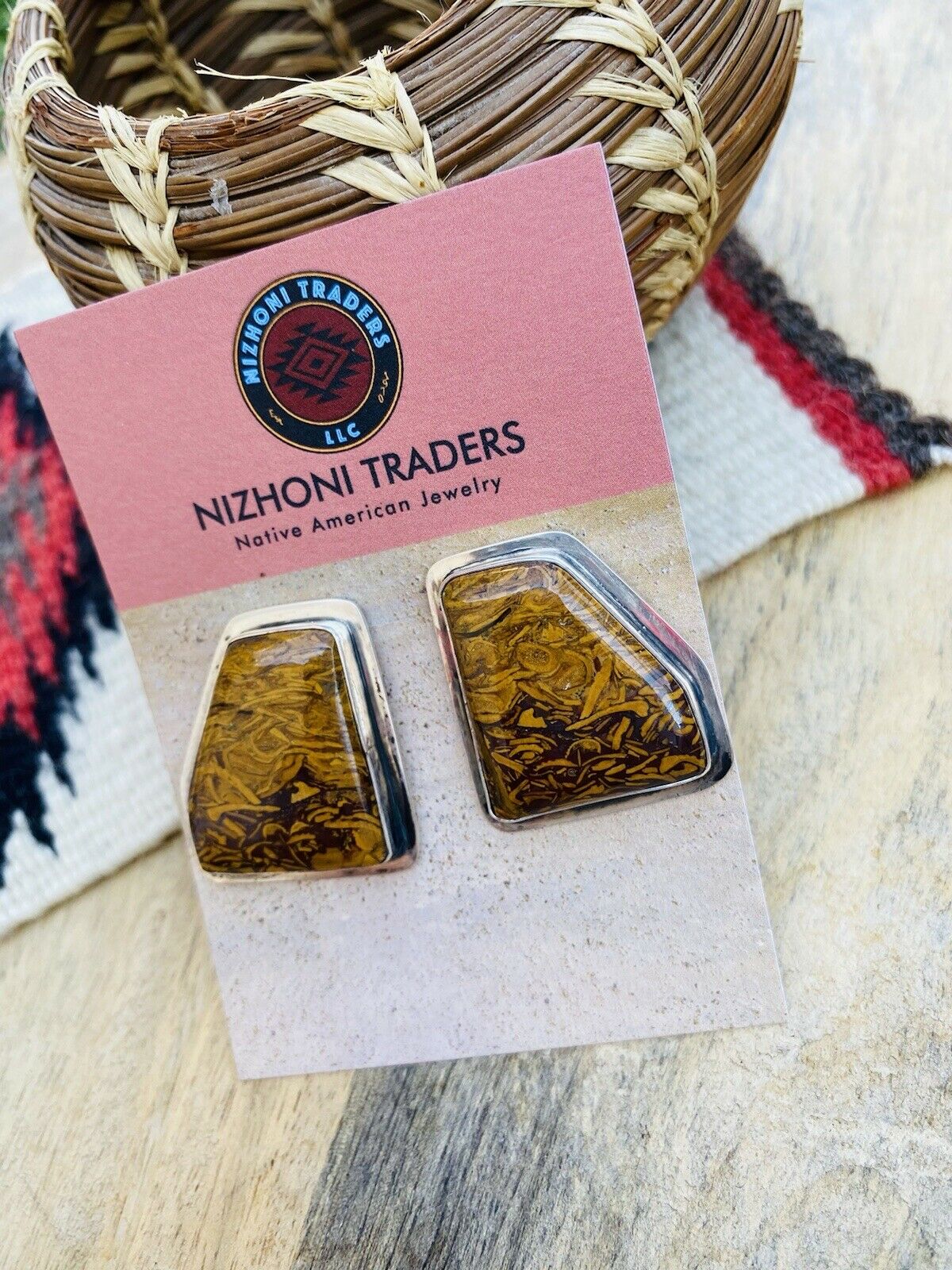 Handcrafted Jasper & Sterling Silver Post Earrings