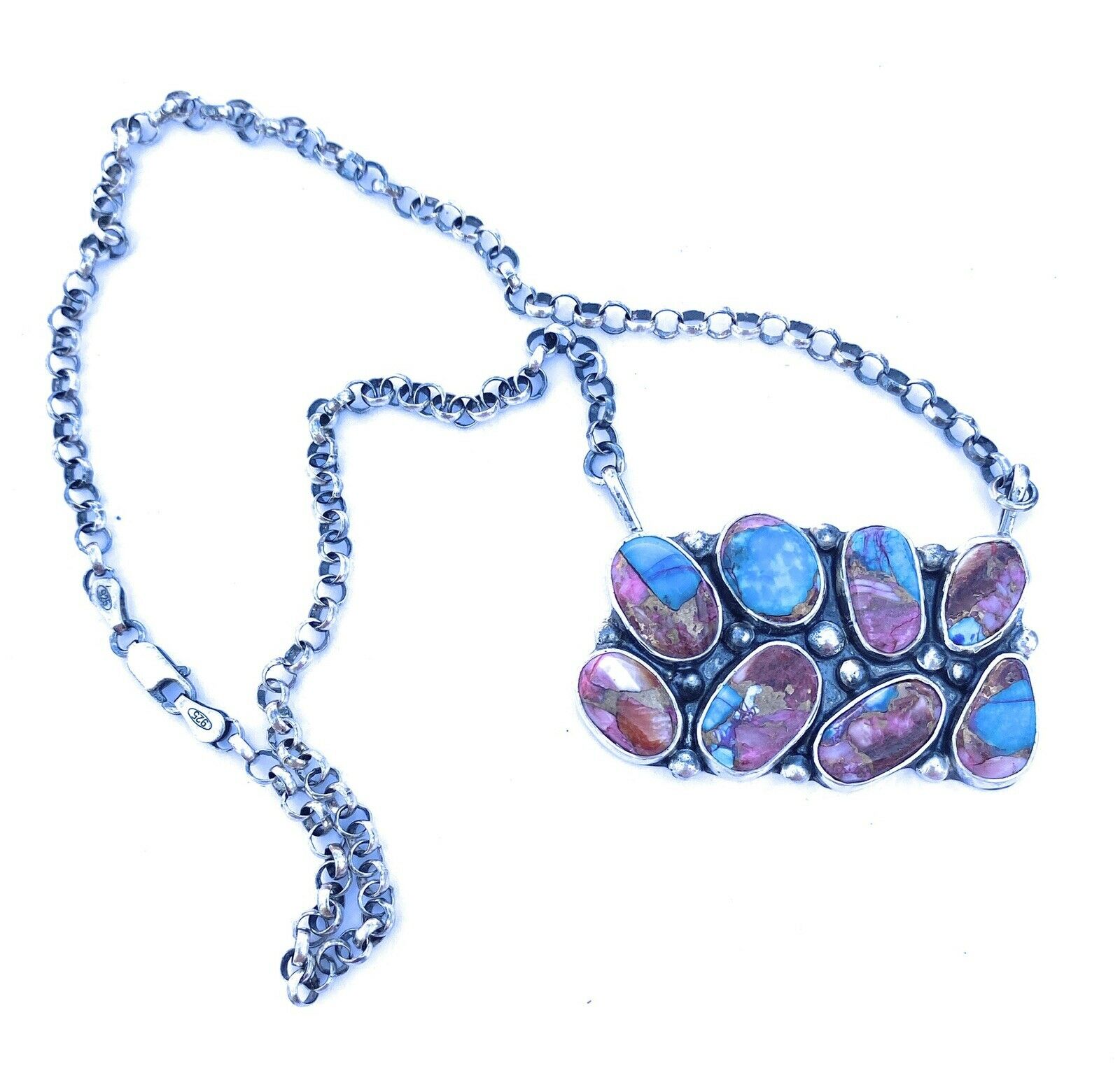 Handcrafted Sterling Silver & Pink Dream Mohave Necklace Signed