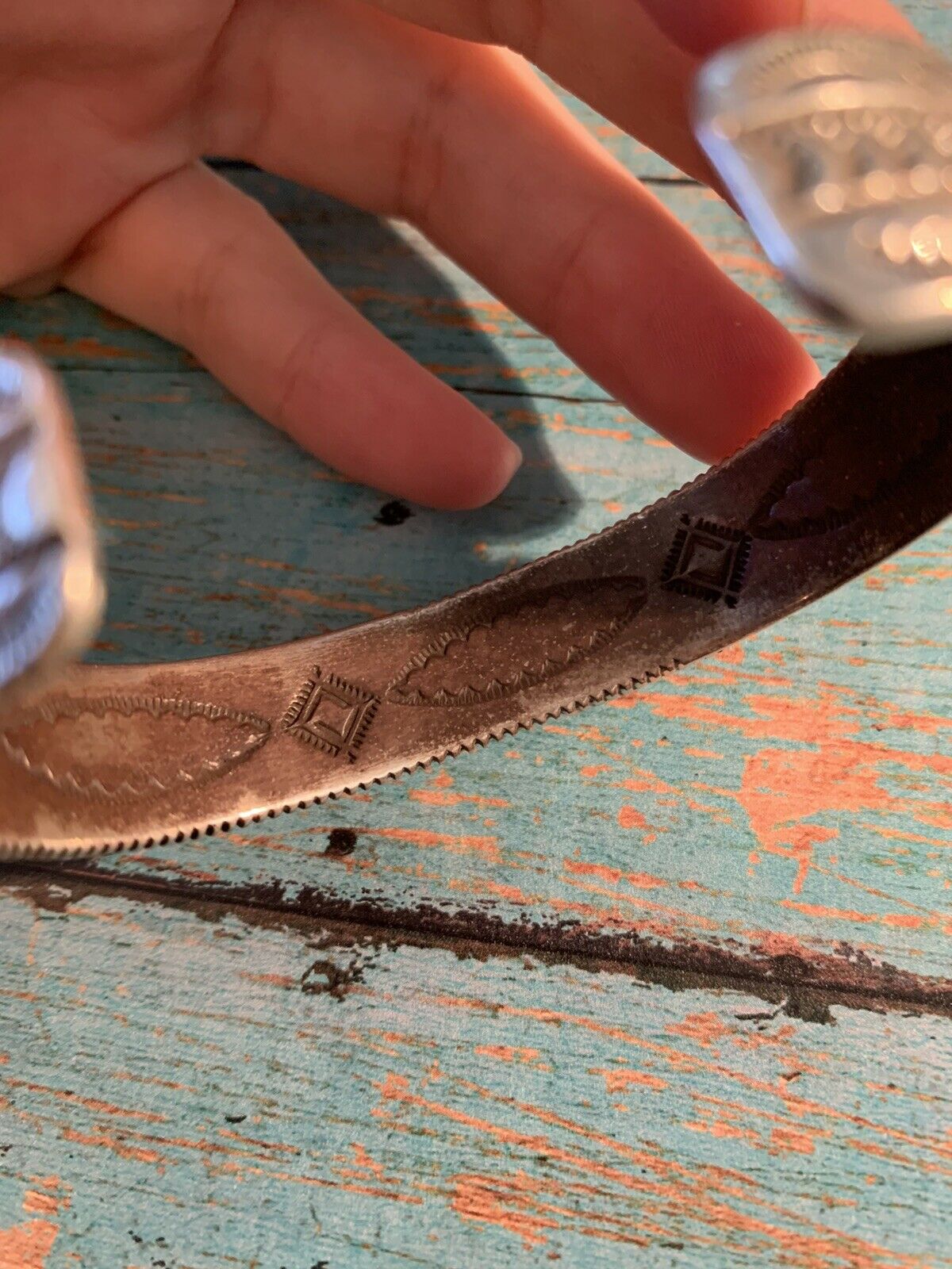 Handcrafted Turquoise & Sterling Silver Square Stone Bracelet Cuff