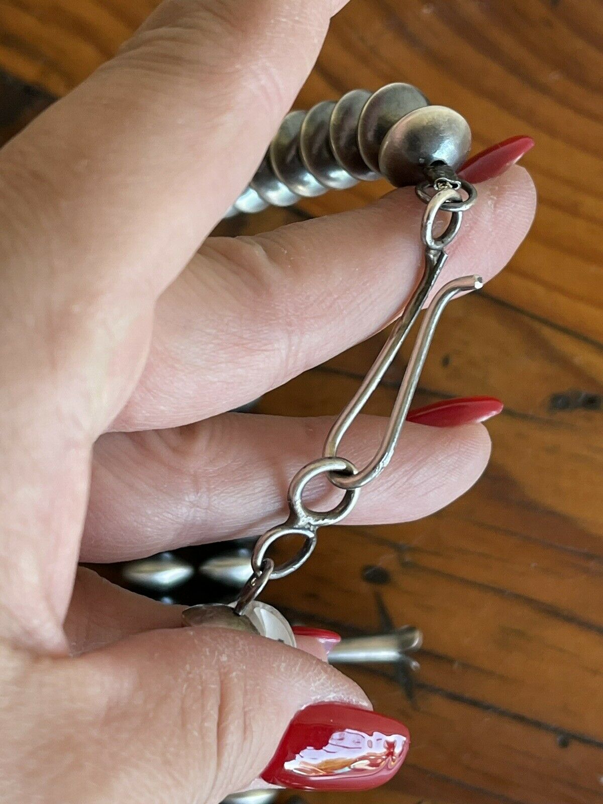 Handcrafted Sterling Silver Squash Naja Blossom Necklace Ruby Haley