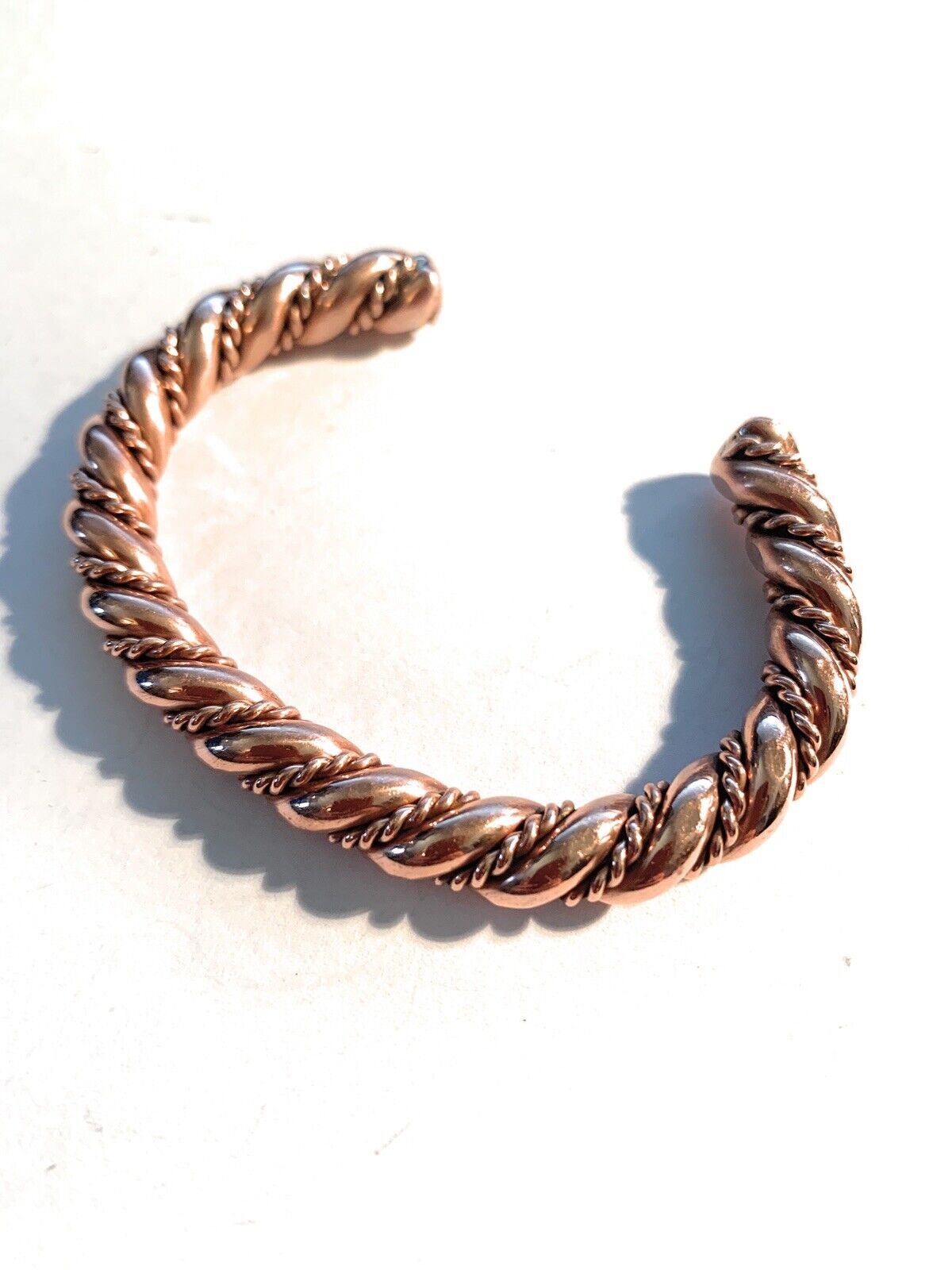 Handcrafted Copper Hand Twisted Bracelet Cuff