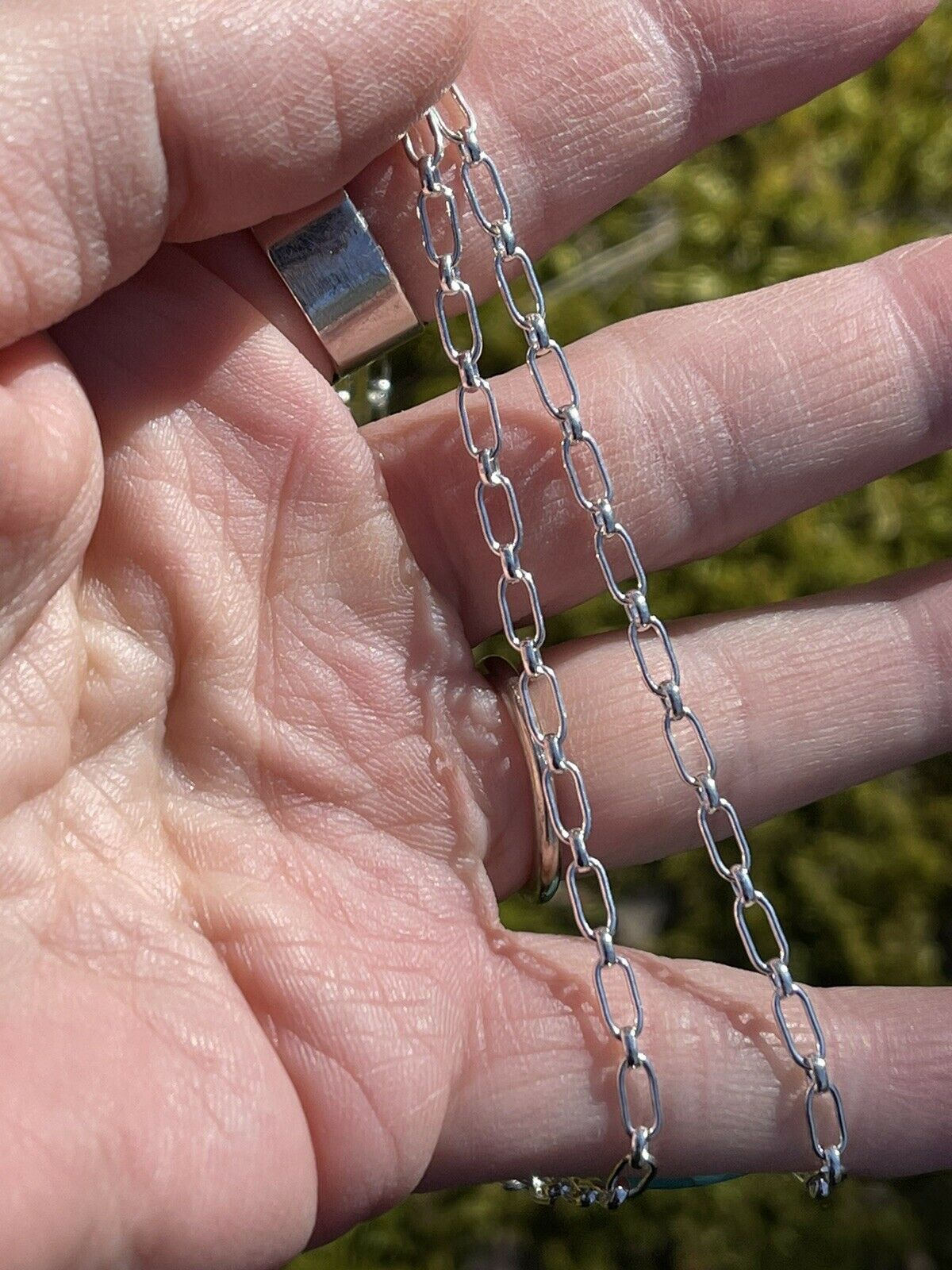 Handcrafted Kingman Turquoise & Sterling Silver Oval Necklace