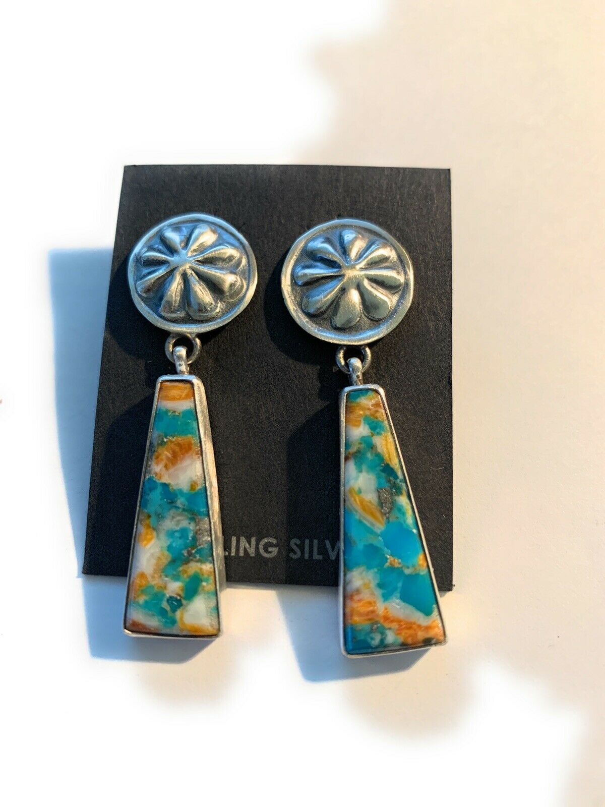 Handcrafted Creamsicle Spice Hand stamped Dangle Earrings