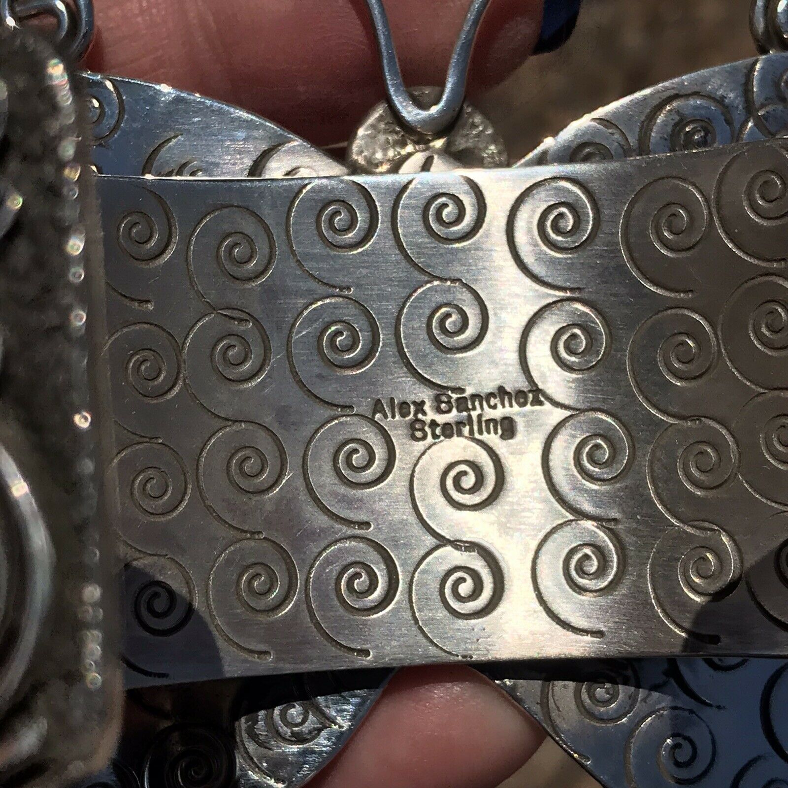 Sterling Turquoise Butterfly Bracelet Cuff By Alex Sanchez /