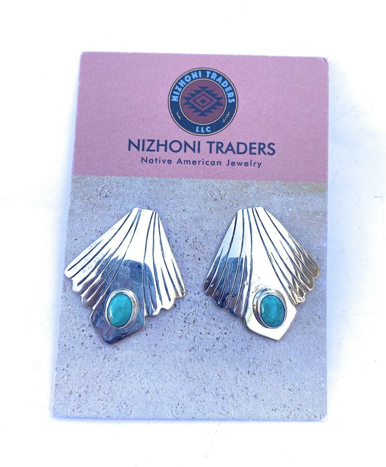 Handcrafted Turquoise & Sterling Silver Post Earrings