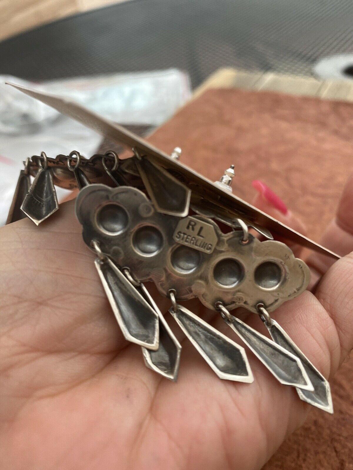 Beautiful Handcrafted Sterling Silver Concho Dangle Earrings