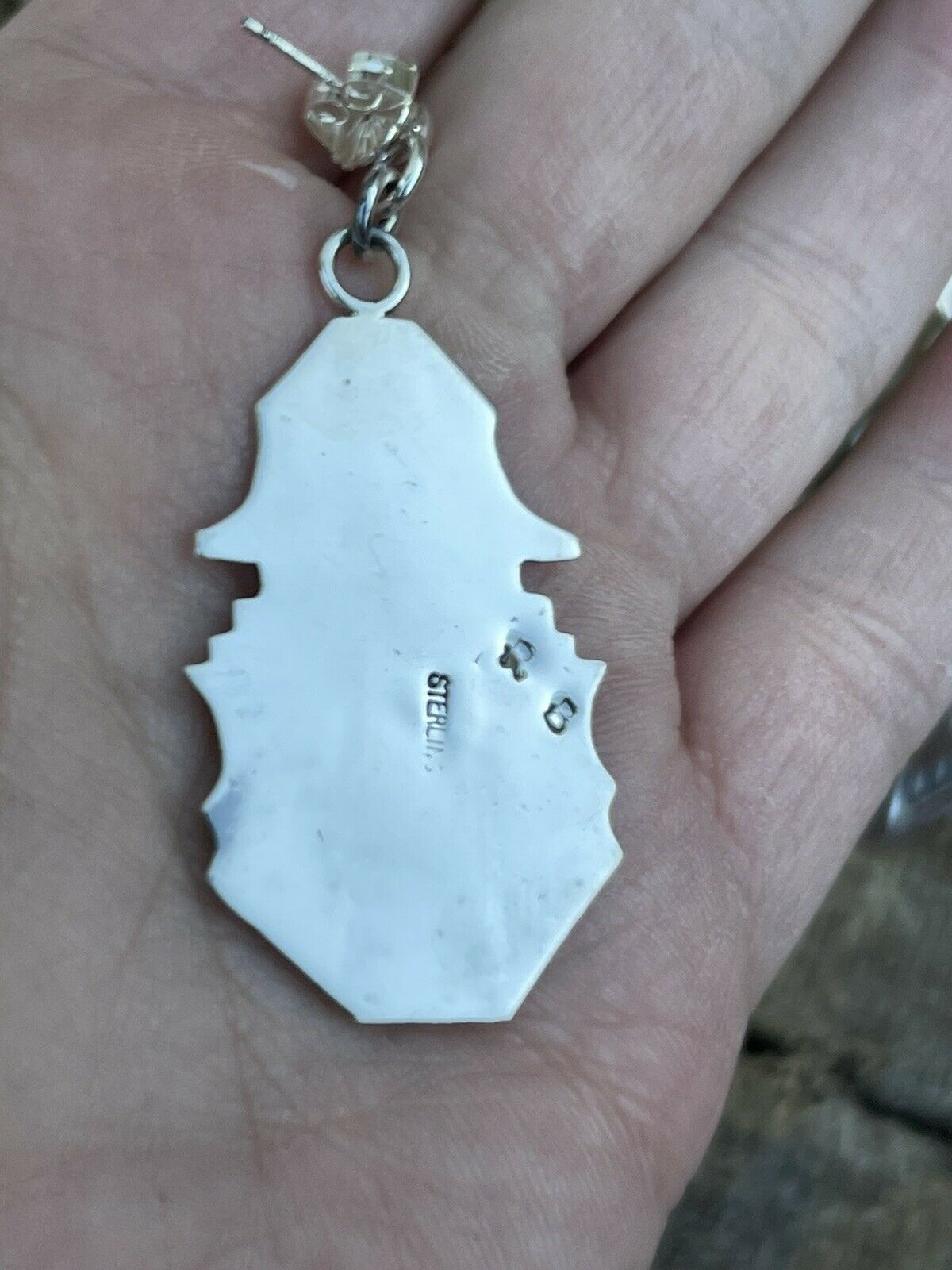 Handcrafted Sterling Silver Southwest Dangle Earrings Signed