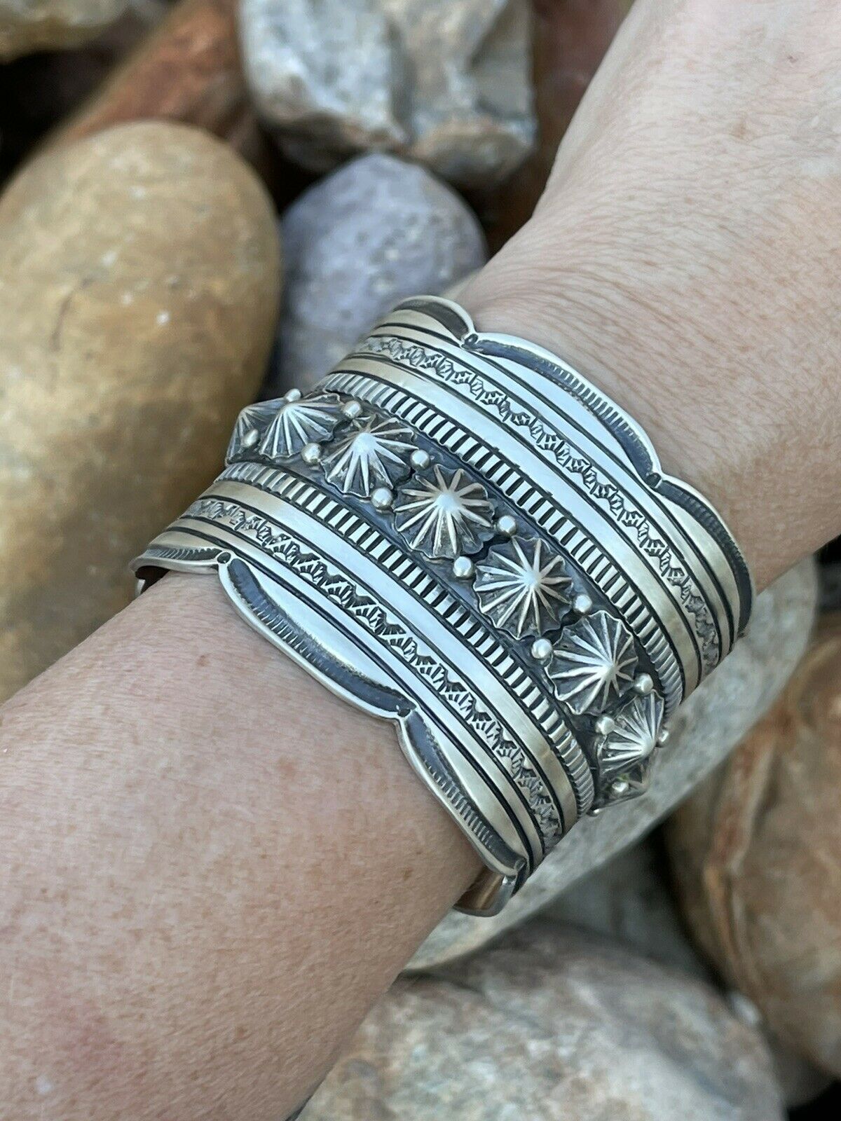 Handcrafted Tribal Power Sterling Silver Cuff Bracelet