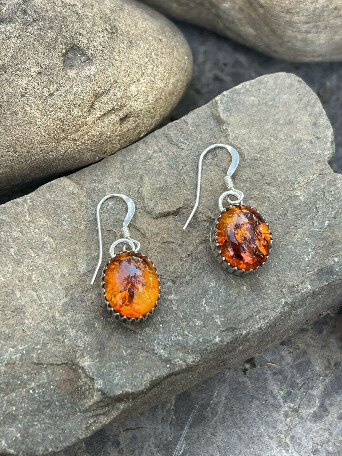 Handcrafted Topaz and Sterling Silver Dangle 1 “ Earrings